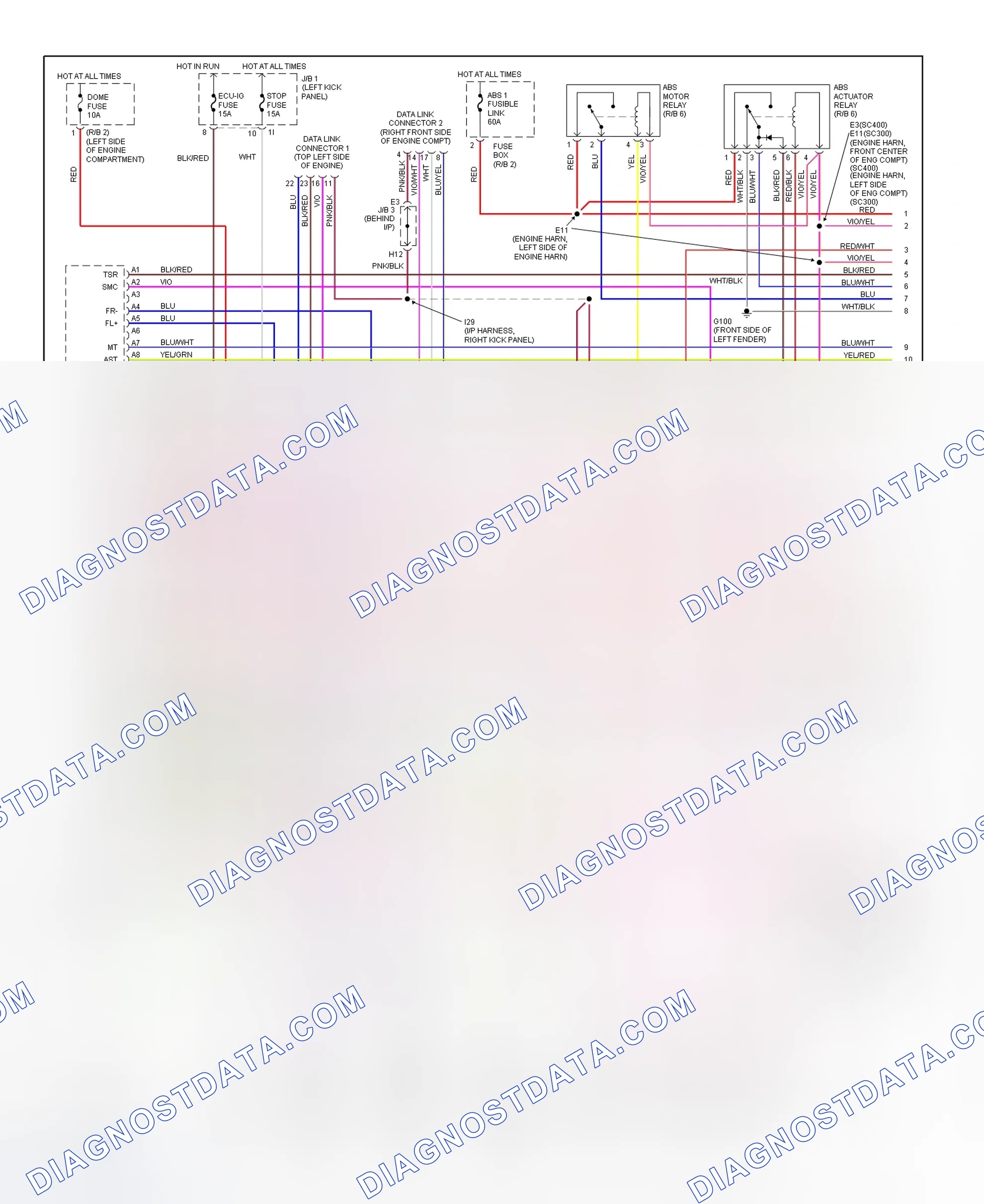 Scheme 21: Traction Control (TRAC) System Wiring Diagram (1995 SC300 & SC400 - 1 Of 2)