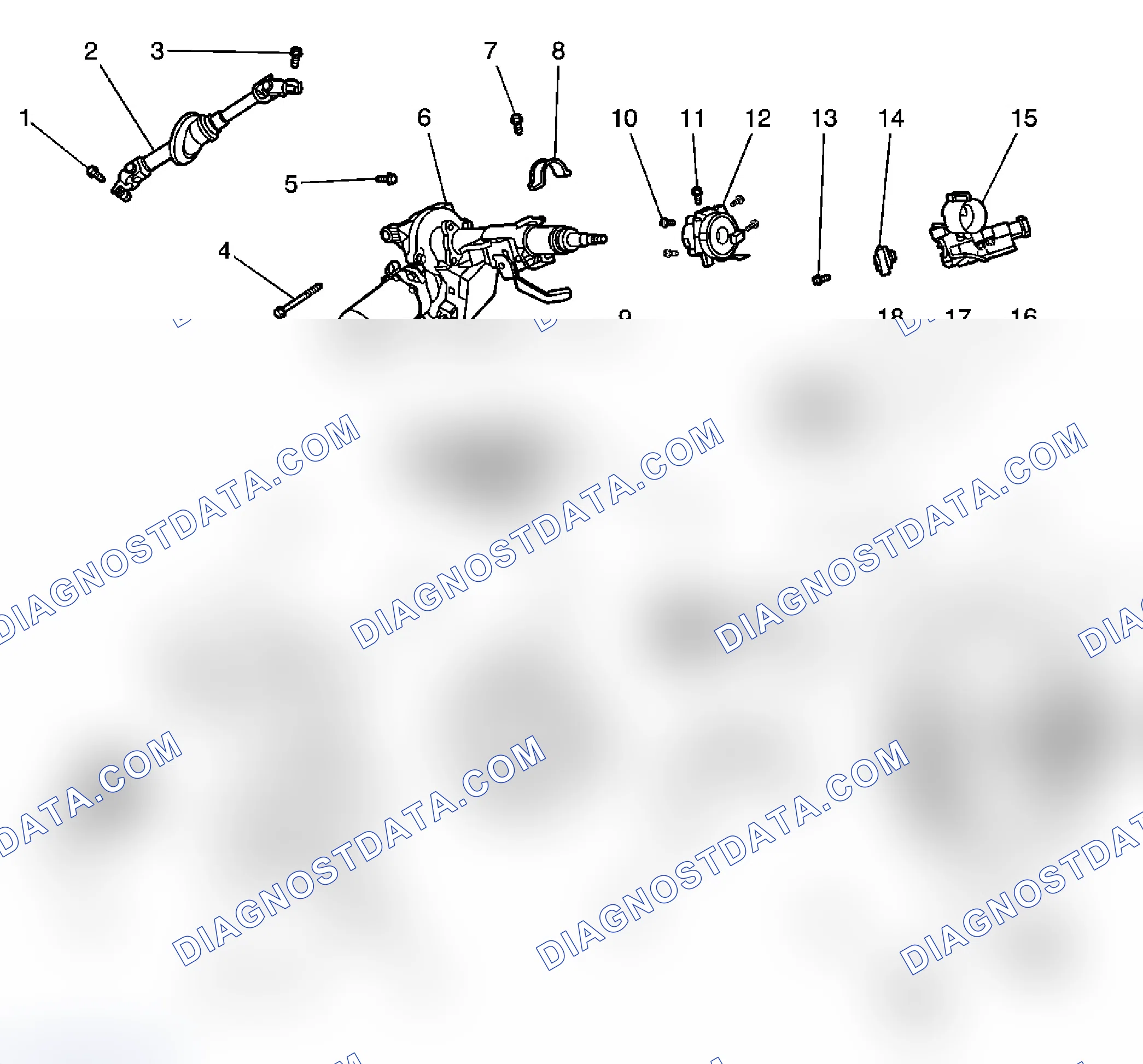 Scheme 1: Steering Column Disassembled View