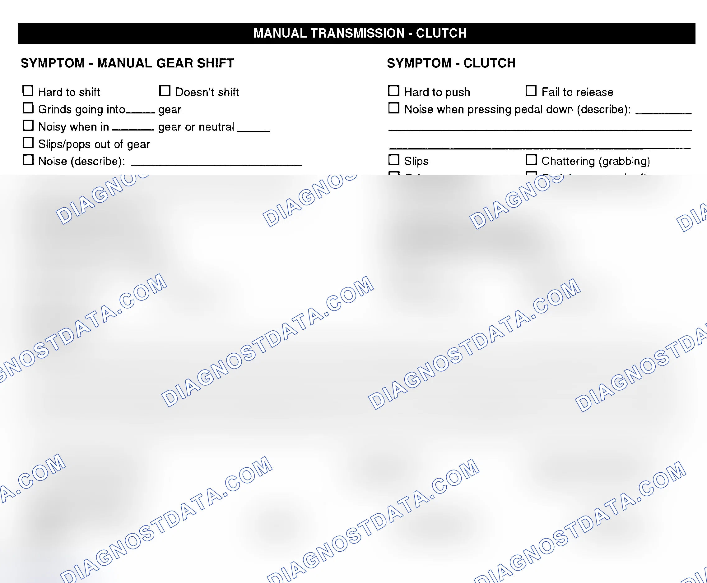 Scheme 10: Manual Transmission & Clutch