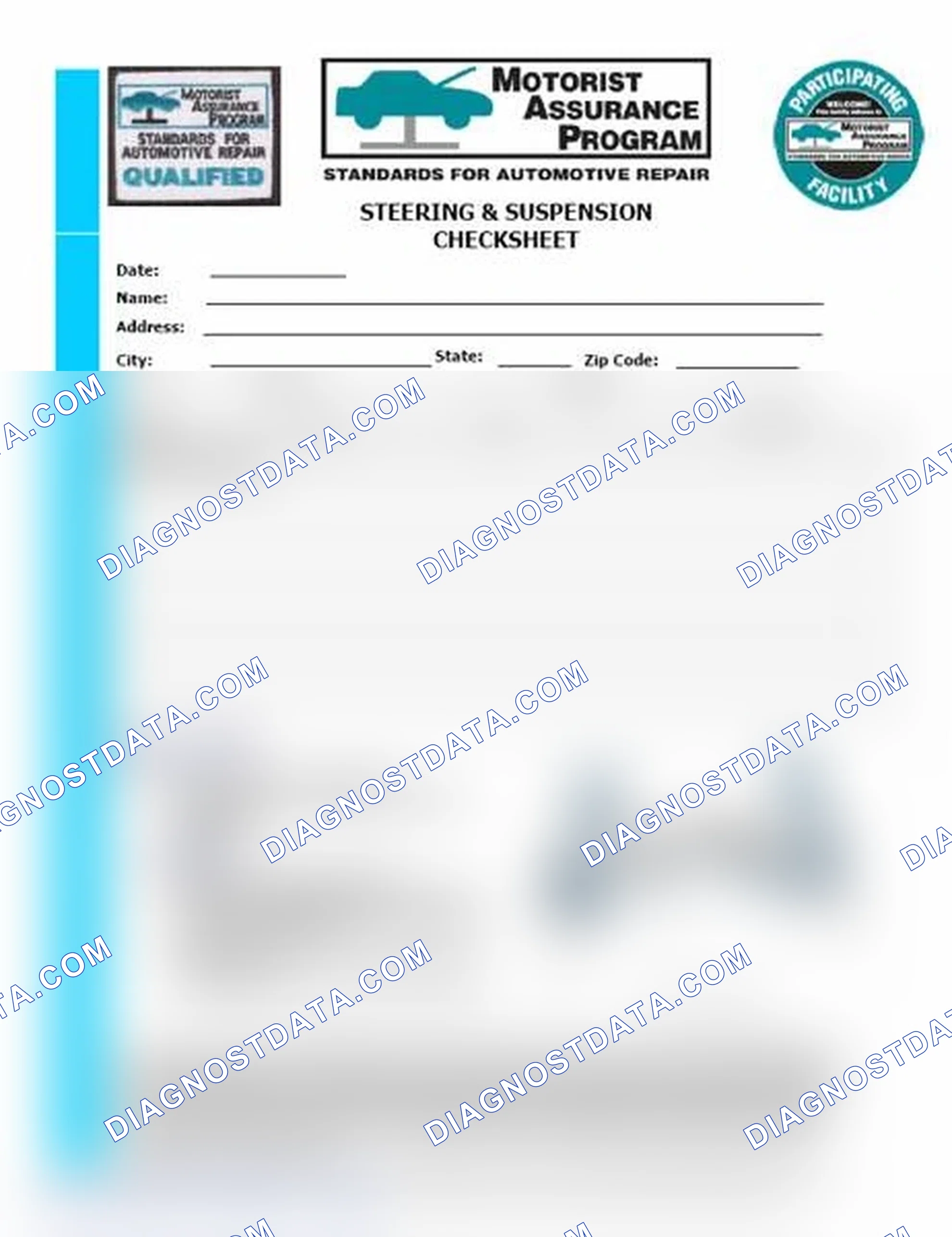 Scheme 11: Steering & Suspension Checksheet (1 Of 2)