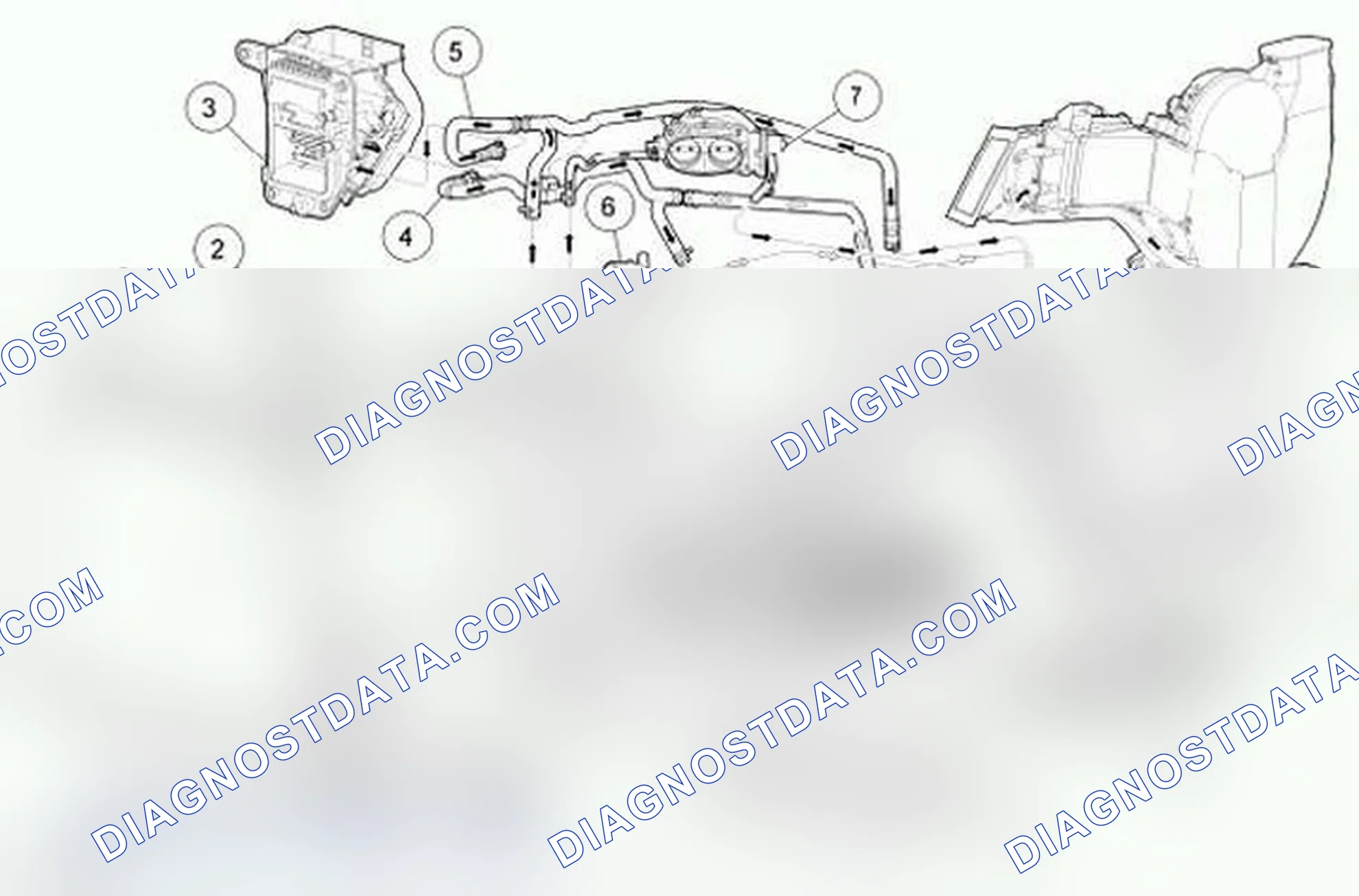 Scheme 5: Coolant Flow Diagram, 6.8L (2V) with Auxiliary Heat