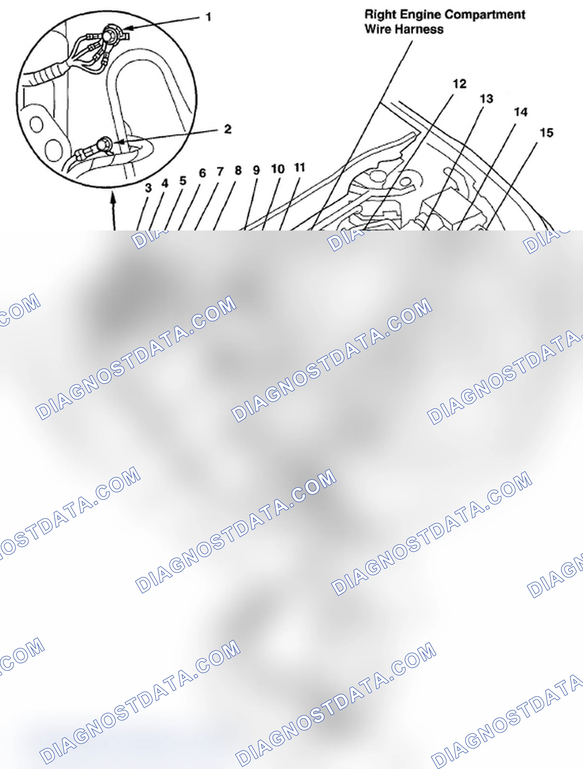 Scheme 520: Identifying Right Engine Compartment Wire Harness (Page 203-23)