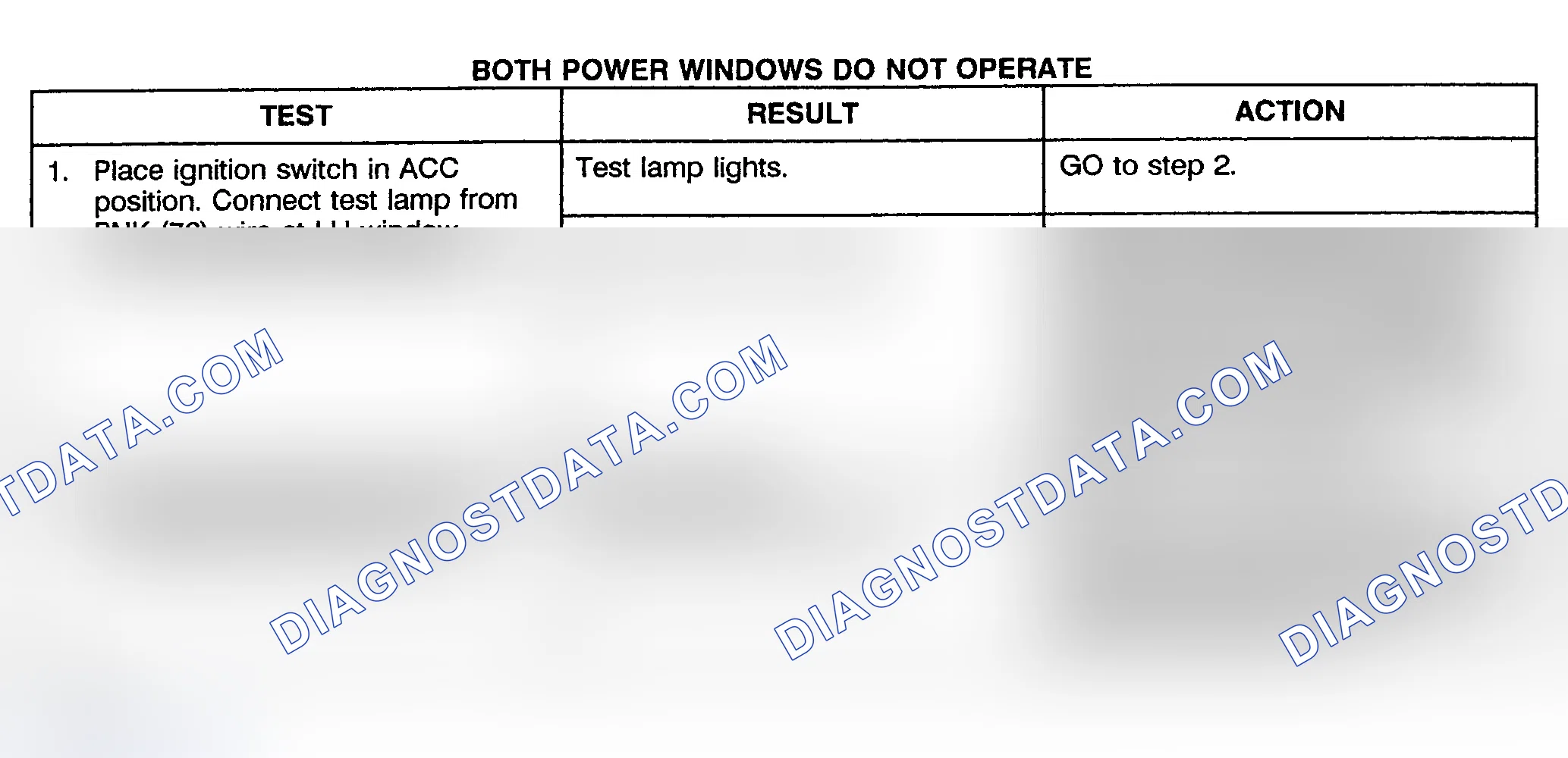 Scheme 27: TEST A: BOTH POWER WINDOWS DO NOT OPERATE - PICKUP