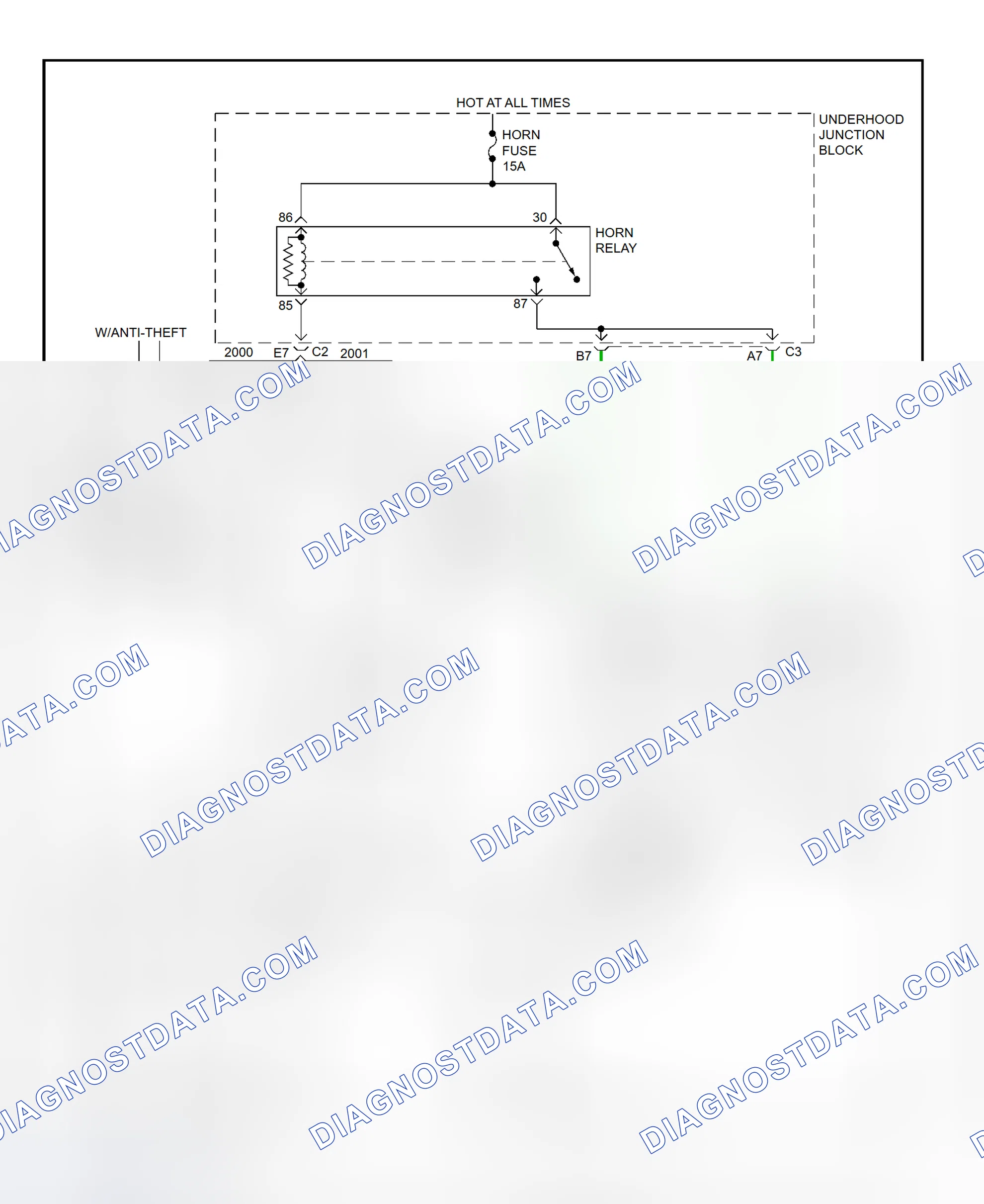 Scheme 4: Horn System Wiring Diagram (Montana, Silhouette & Venture)