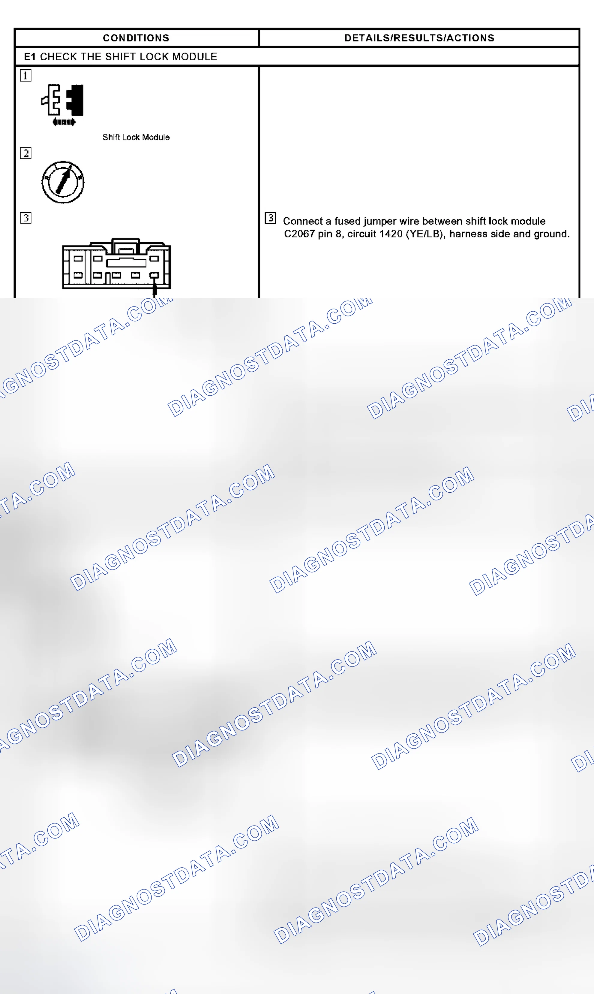 Scheme 8: PINPOINT TEST E: THE IGNITION SWITCH IS INOPERATIVE-KEY CANNOT BE REMOVED FROM IGNITION SWITCH (AUTO
