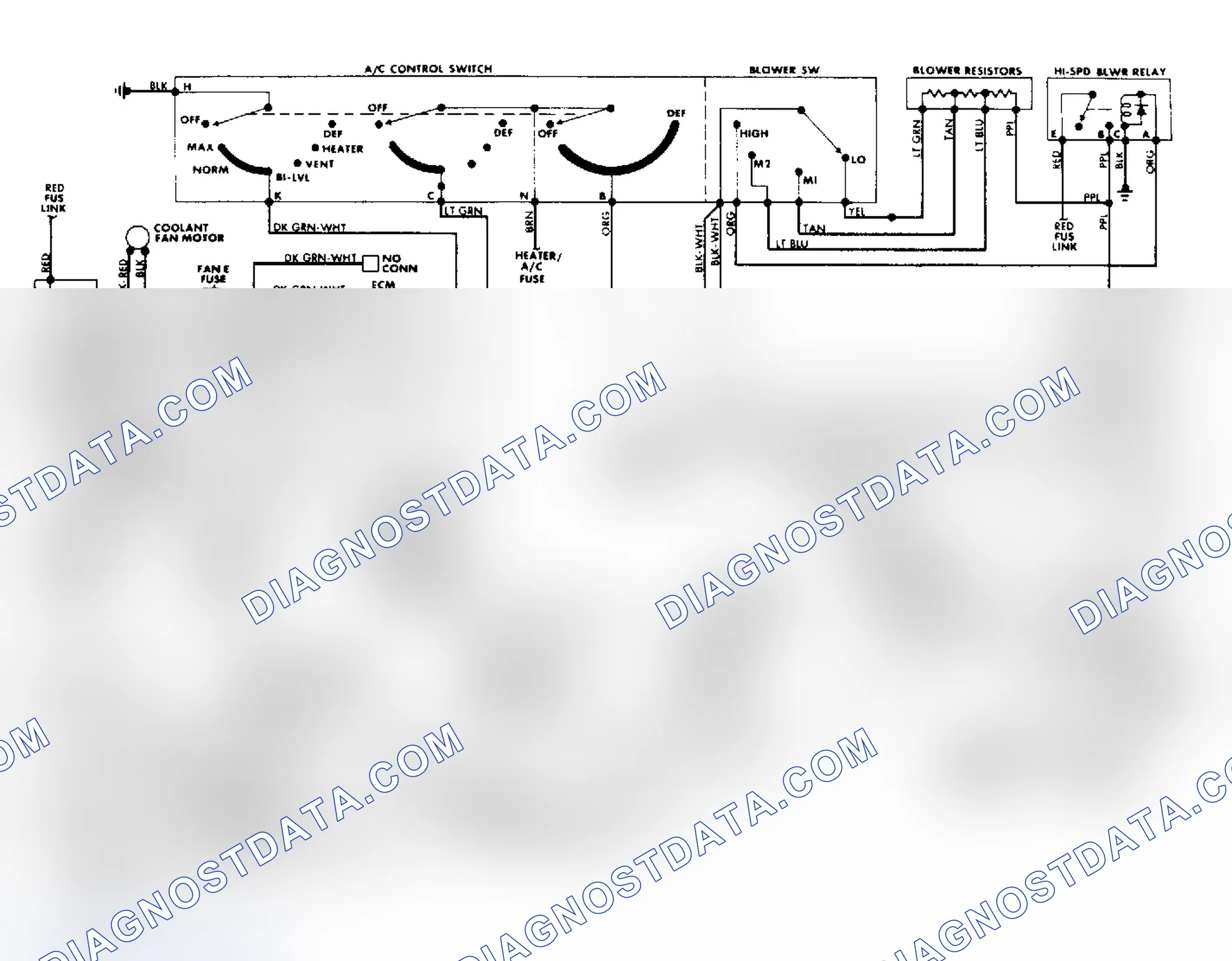 Scheme 15: Cooling Fan/Manual A/C-Heater Wiring Diagram - Pontiac Fiero