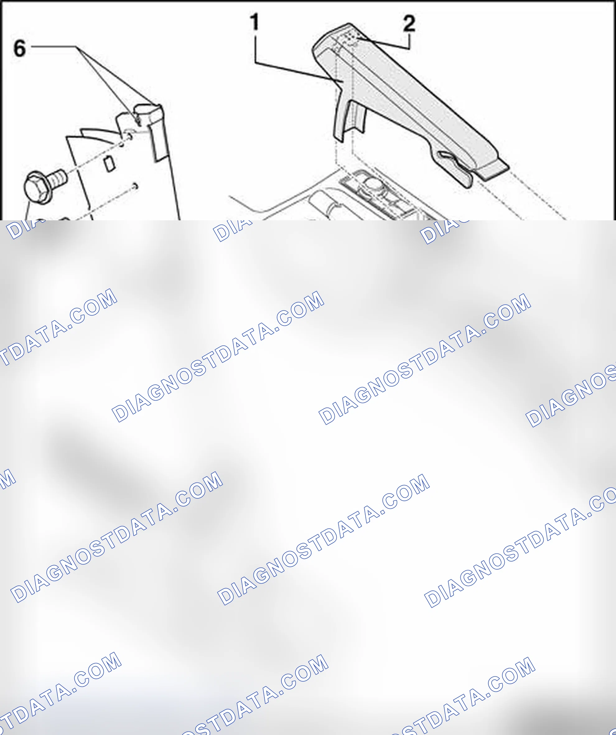 Scheme 59: Parking brake lever trim, assembly overview