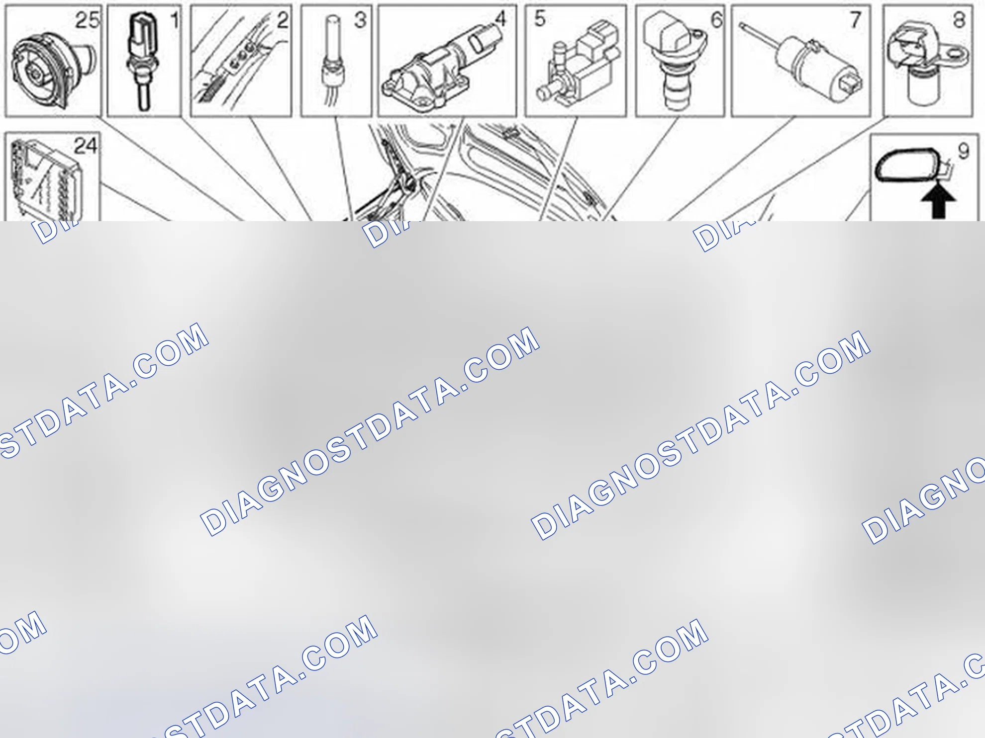 Scheme 79: LOCATION OF COMPONENTS, ENGINE COMPARTMENT