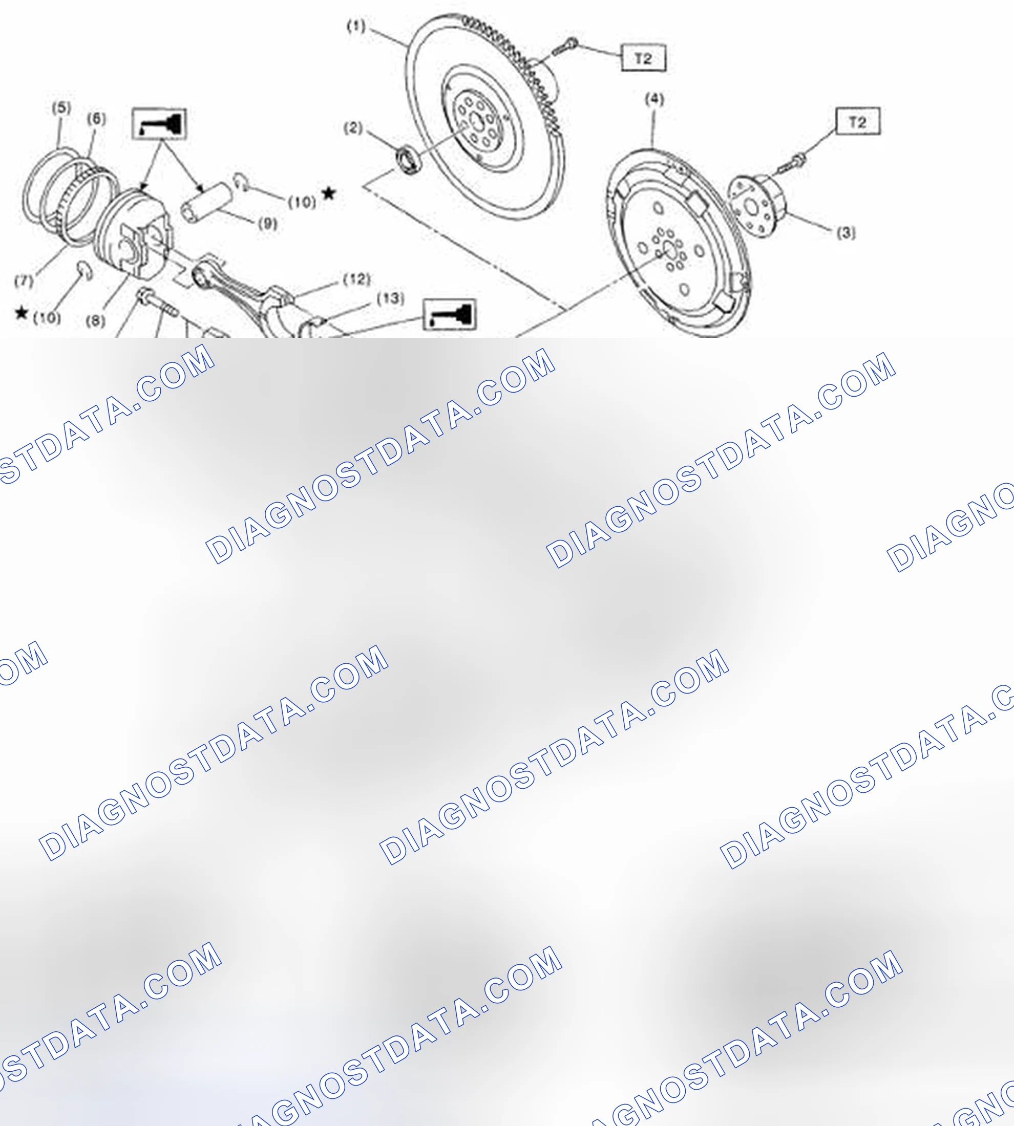 Scheme 279: Exploded View Of Crankshaft And Piston Components With Torque Specification