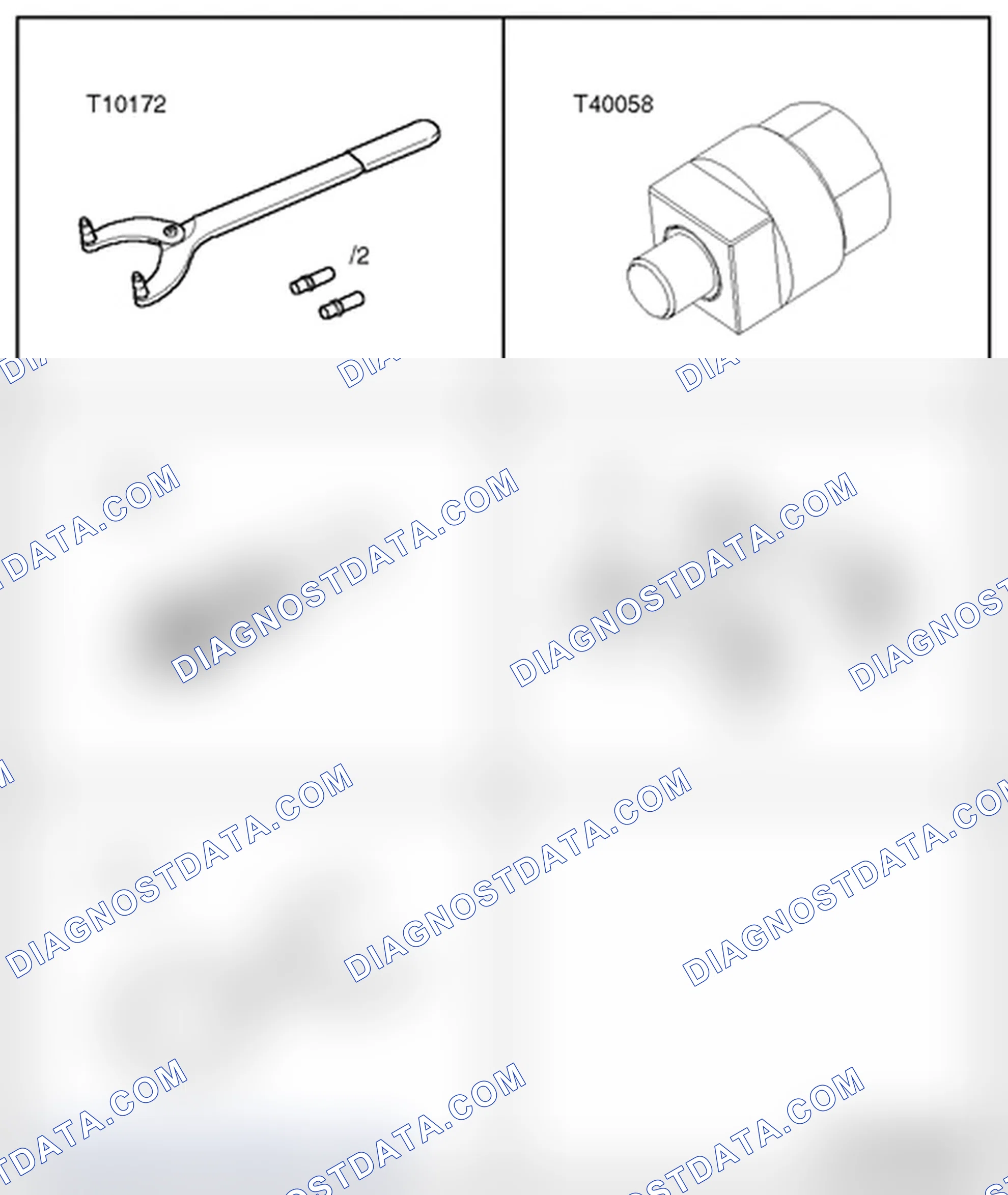 Scheme 509: Detaching timing chains from camshaft, removing and installing chain tensioner