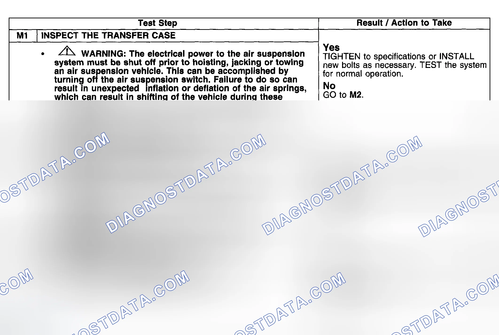 Scheme 39: PINPOINT TEST M: TRANSFER CASE VIBRATION