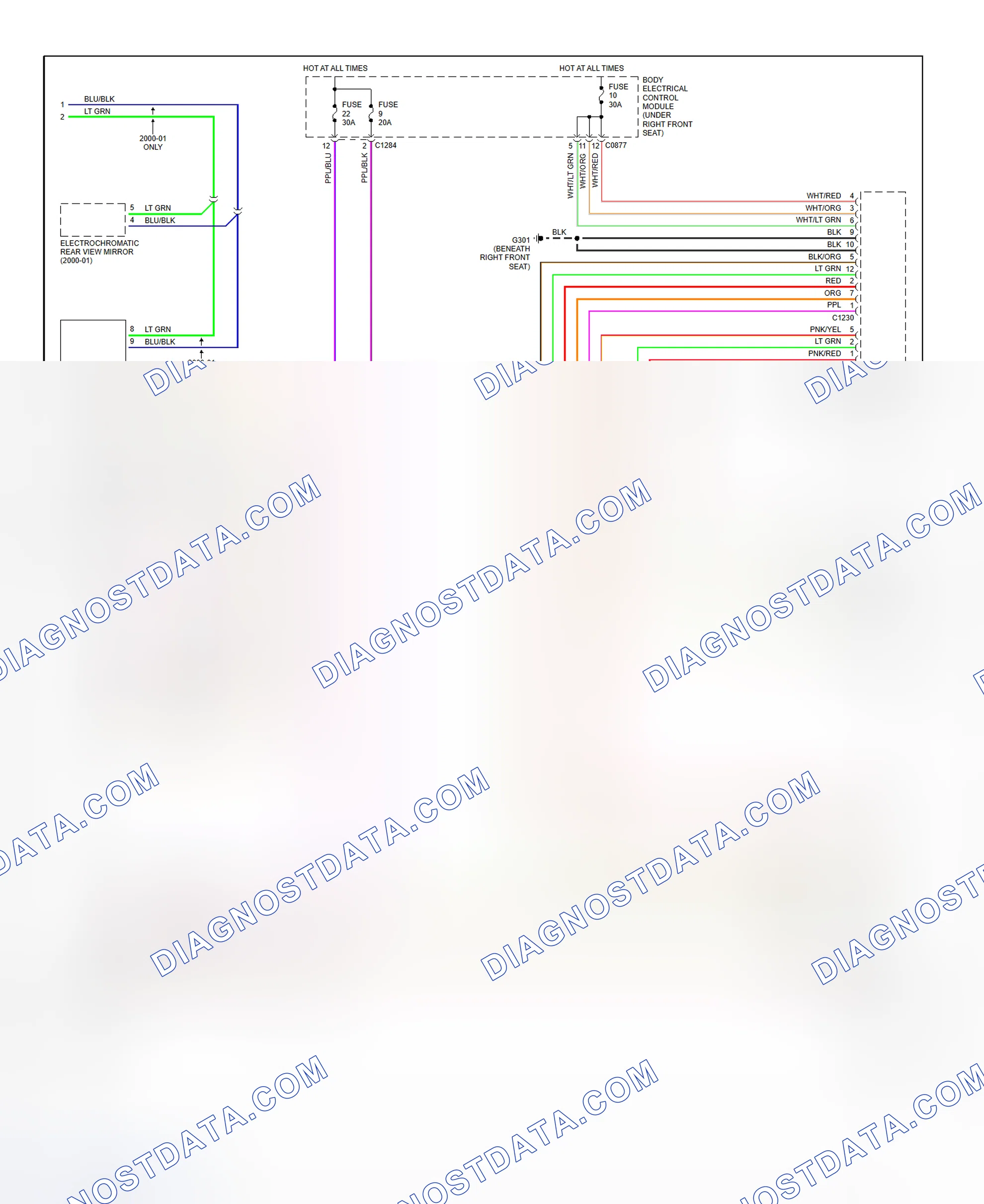 Scheme 4: Memory Mirror Wiring Diagram (Range Rover - 2 Of 2)