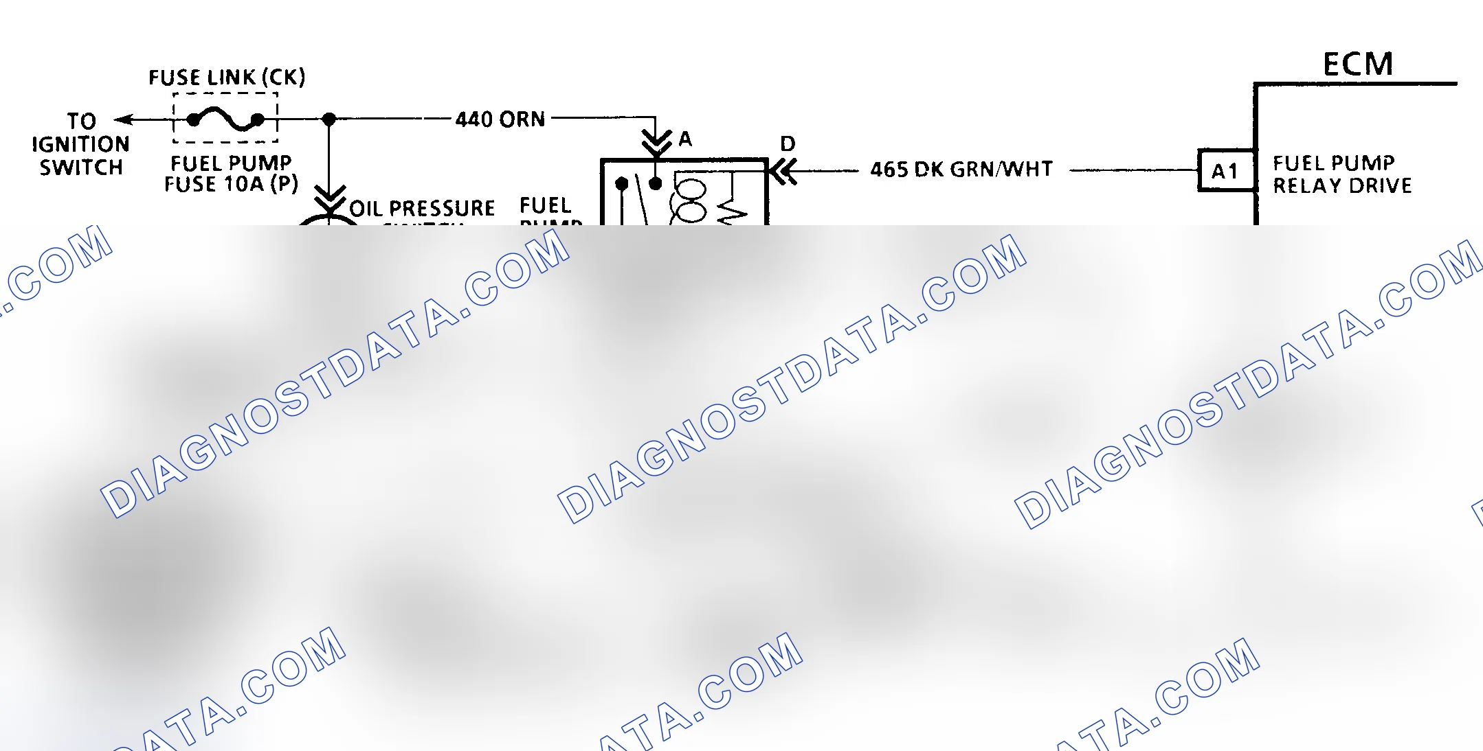 Scheme 314: CODE 54, Schematic, Fuel Pump Circuit (3.1L & 4.3L C, K & P Series W/ M/T)