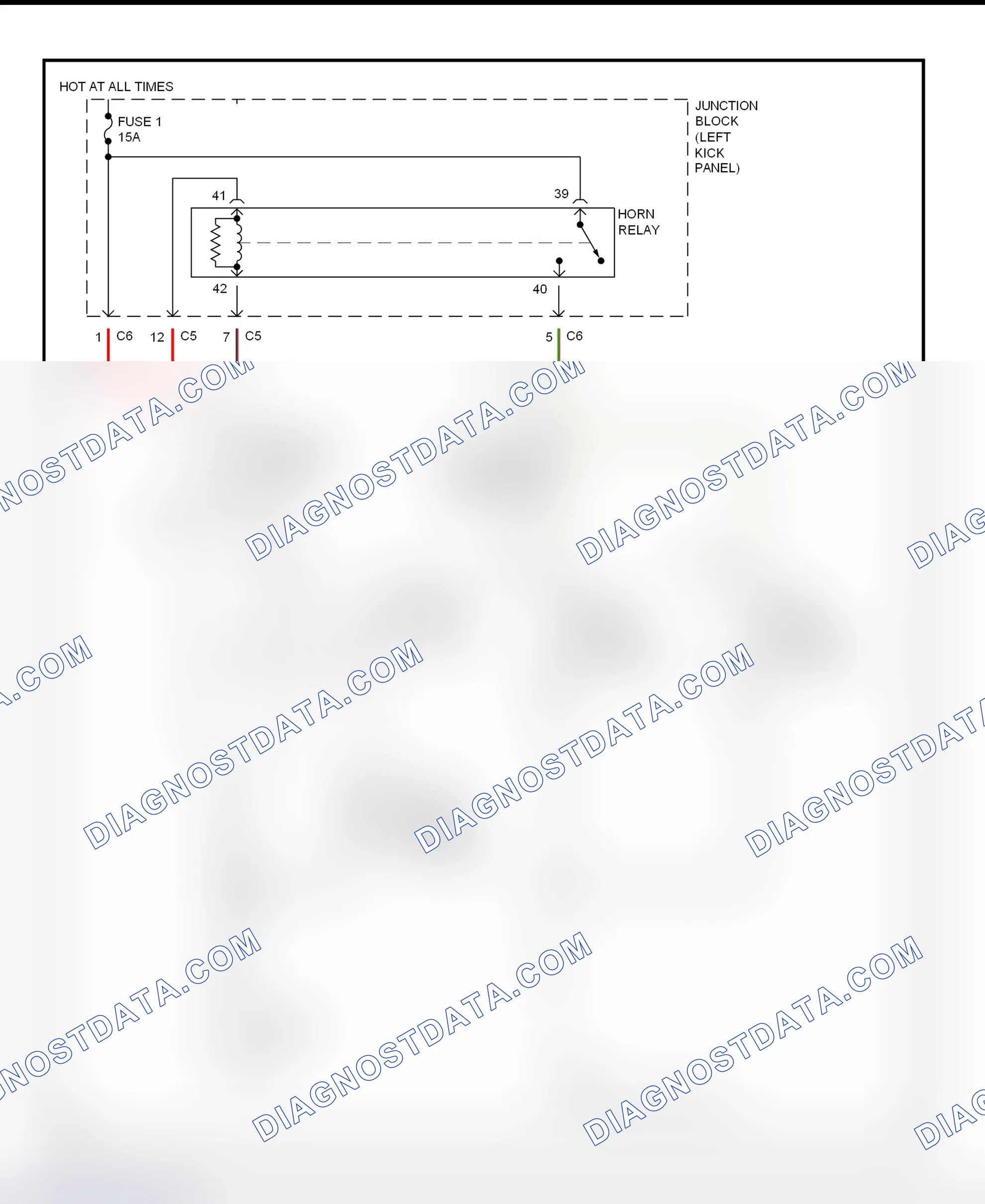 Scheme 1: Horn System Wiring Diagram (Ram Van & Ram Wagon)