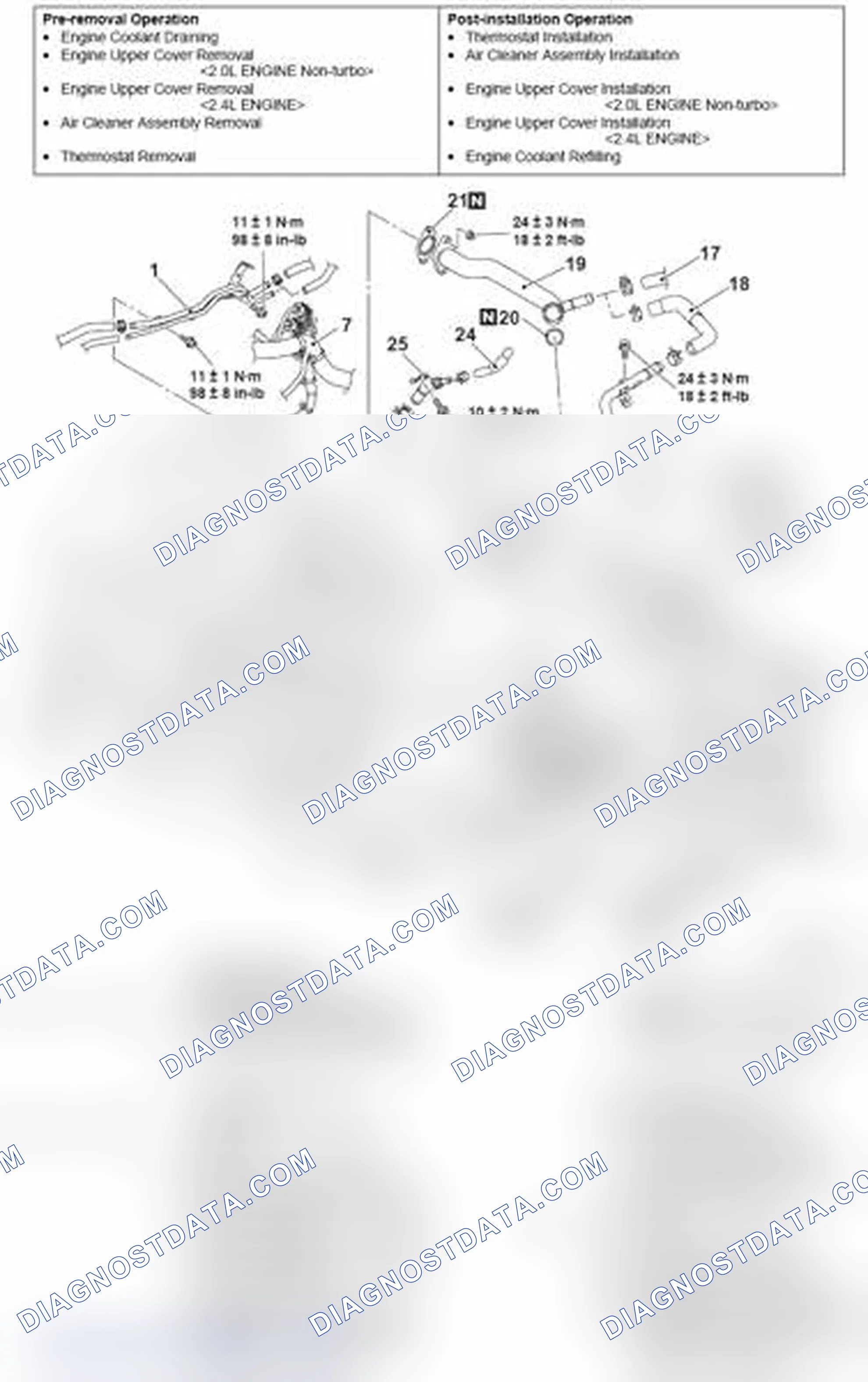 Scheme 41: REMOVAL AND INSTALLATION - 2.0L ENGINE NON-TURBO, 2.4L ENGINE