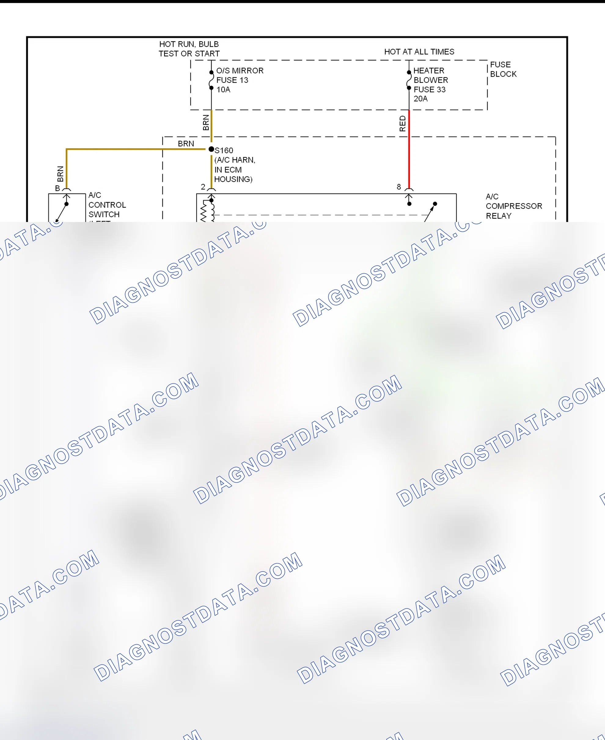 Scheme 1: A/C Compressor Clutch Control Circuit Wiring Diagram