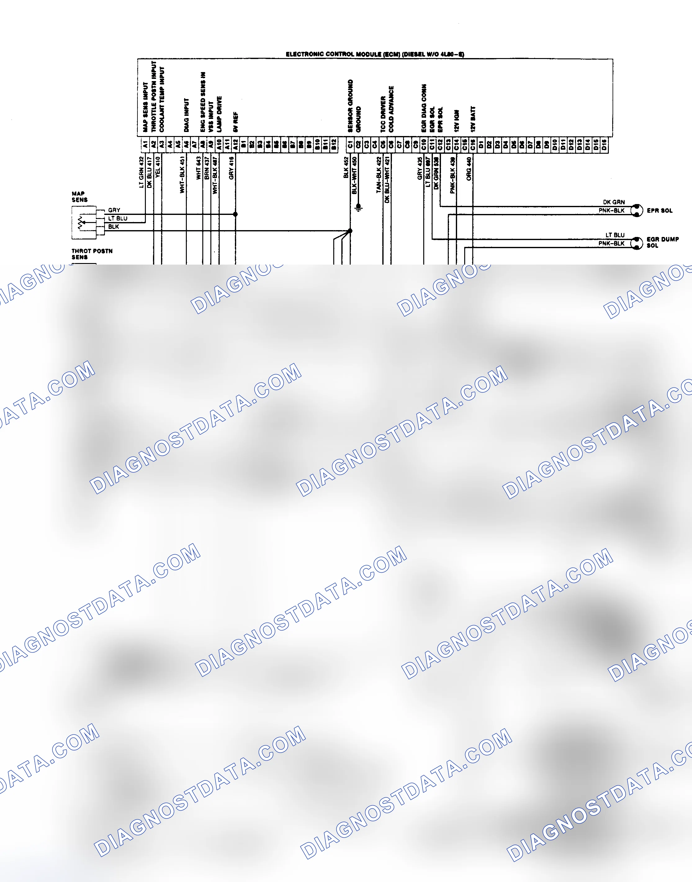 Scheme 8: Wiring Diagram ("C/K" Series 6.2L Diesel w/o 4L80-E Trans.)