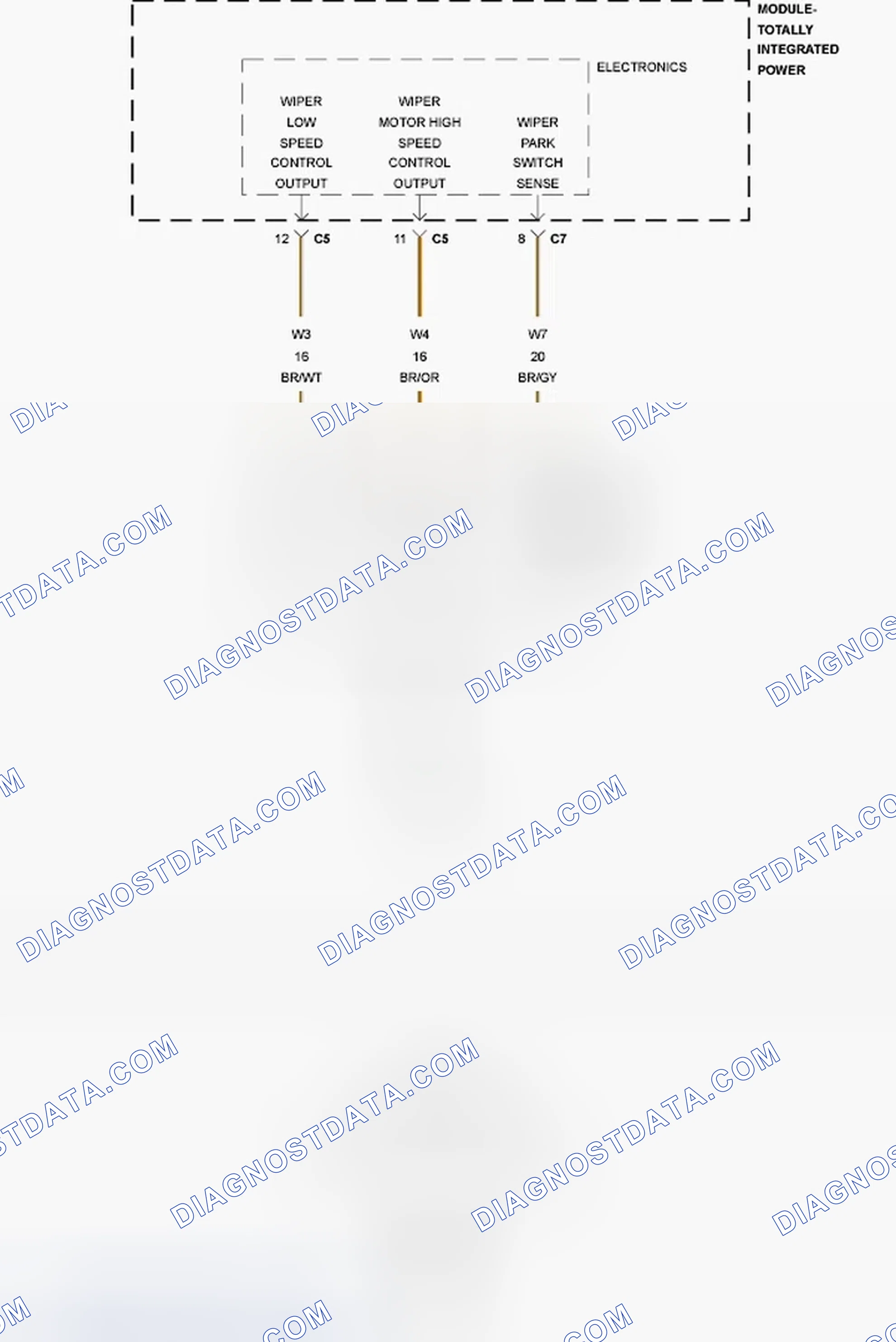 Scheme 262: B2304-WIPER PARK SWITCH INPUT CIRCUIT LOW (STUCK LOW)