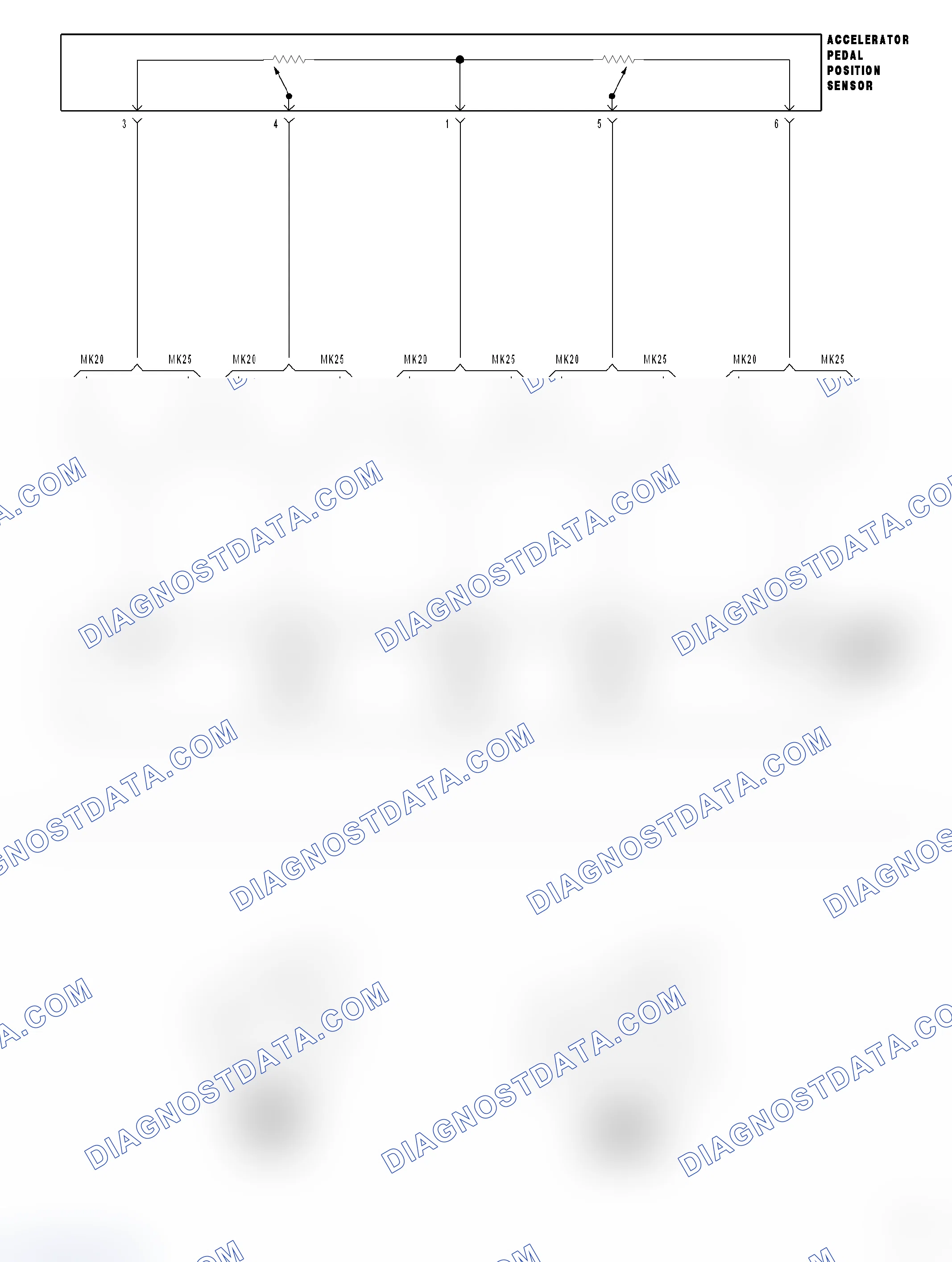 Scheme 83: P0122-ACCELERATOR PEDAL POSITION SENSOR SIGNAL 1 CIRCUIT LOW