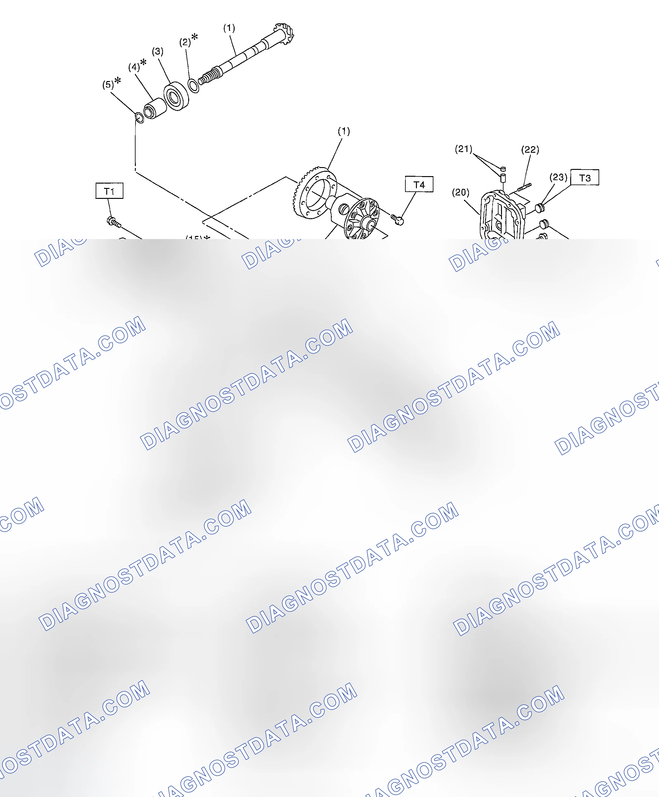 Scheme 136: REAR DIFFERENTIAL FOR T-TYPE WITH LSD