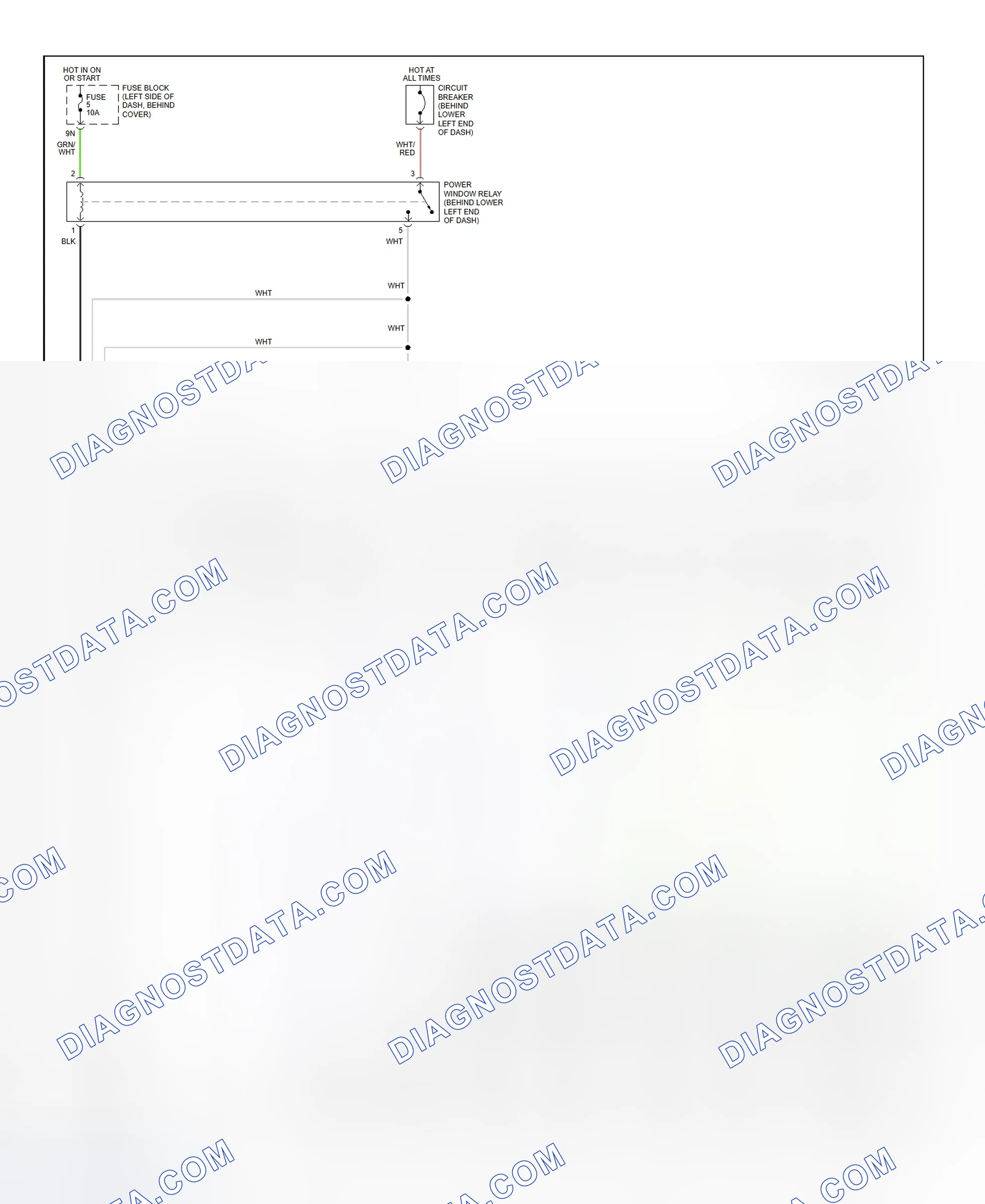 Fig. 7: Power Window System Wiring Diagram (Xterra)
