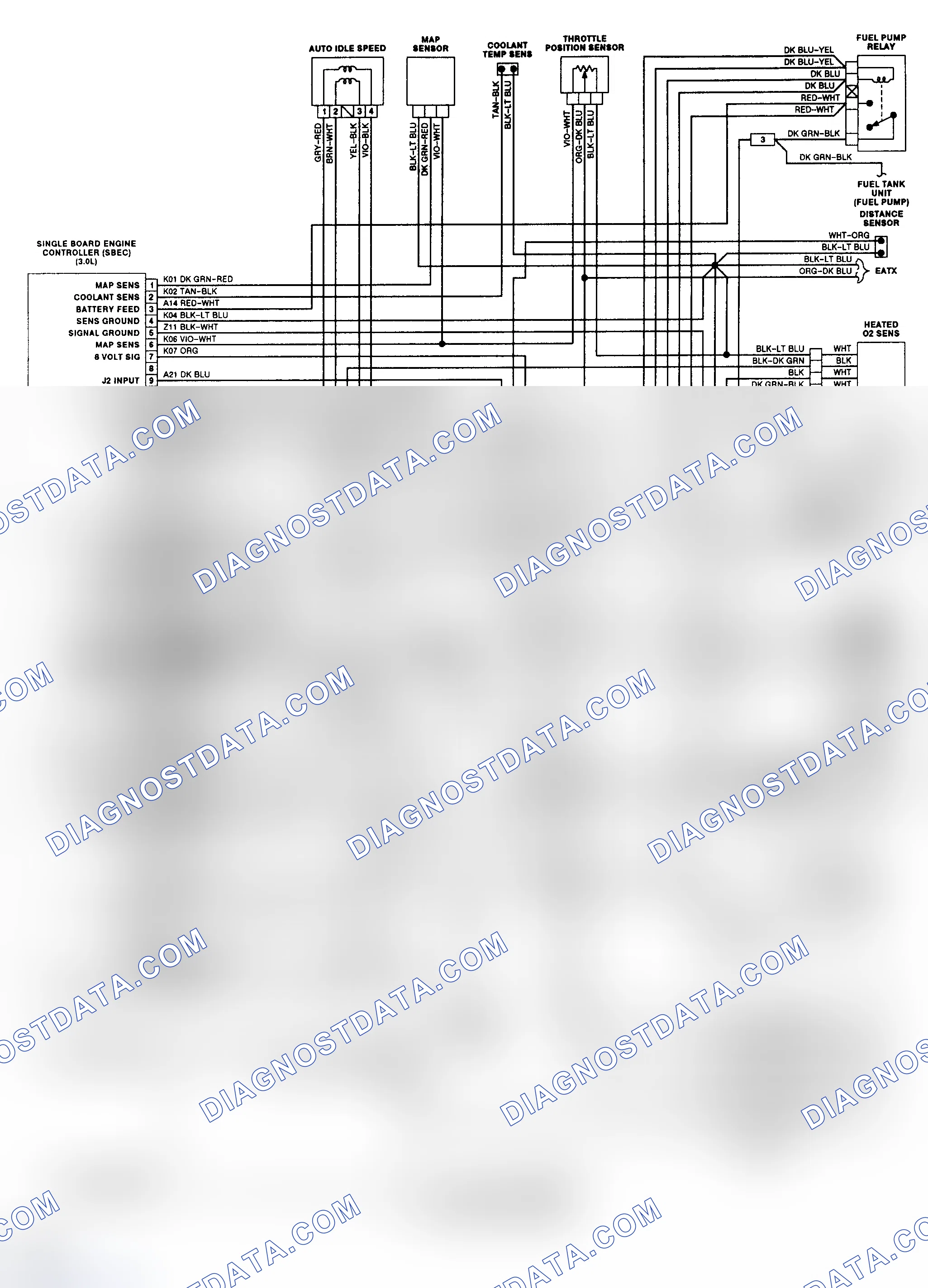 Scheme 54: Wiring Diagram (Daytona & LeBaron Conv./Cpe. - 3.0L PFI)