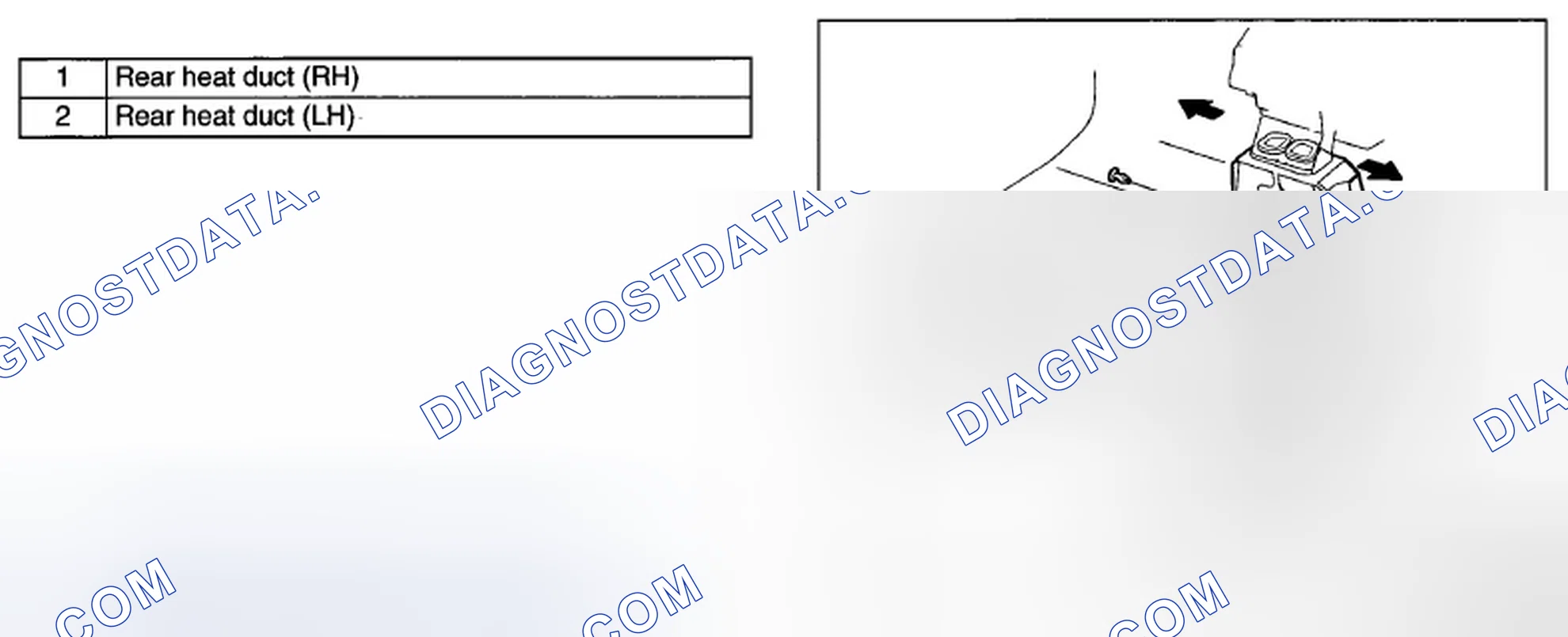 Scheme 68: REAR HEAT DUCT REMOVAL/INSTALLATION