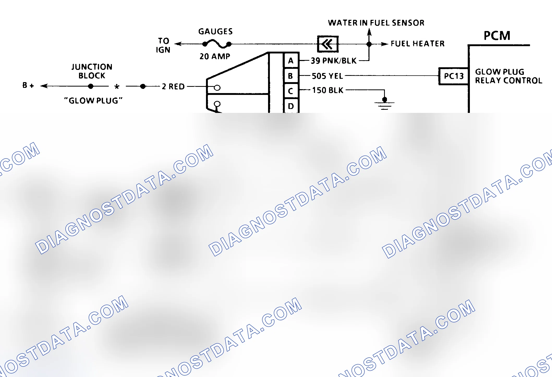 Scheme 339: DTC 29 Schematic ("C" & "K" Series) Glow Plug Relay Circuit Fault