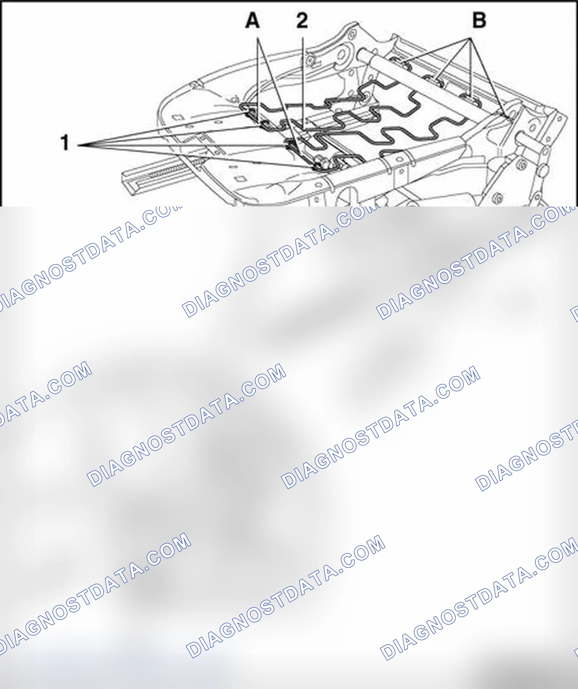Scheme 242: Seat pan spring pad with wiring harness, assembly overview