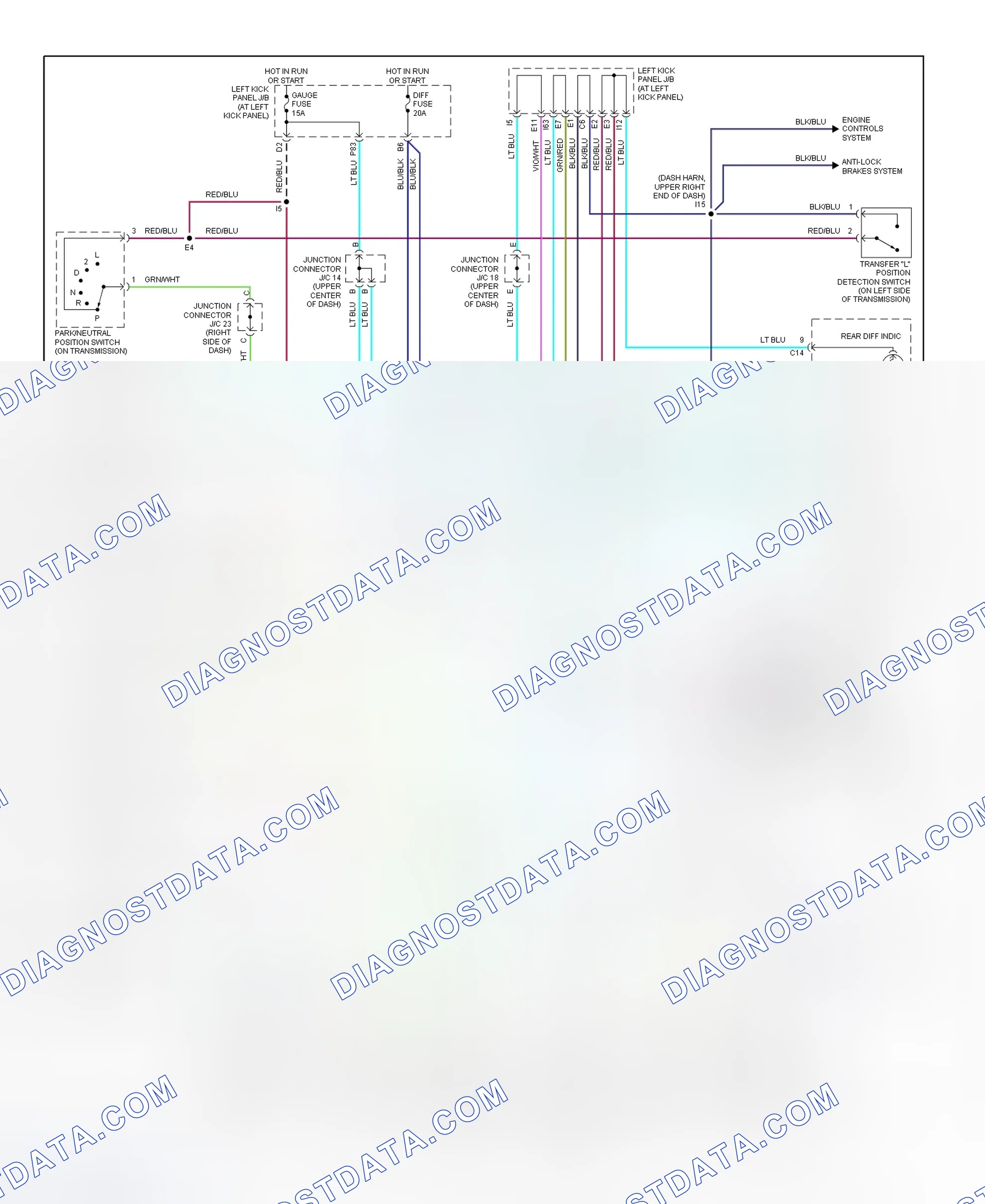 Scheme 39: Center & Rear Differential Lock System Wiring Diagram (2000 Land Cruiser)