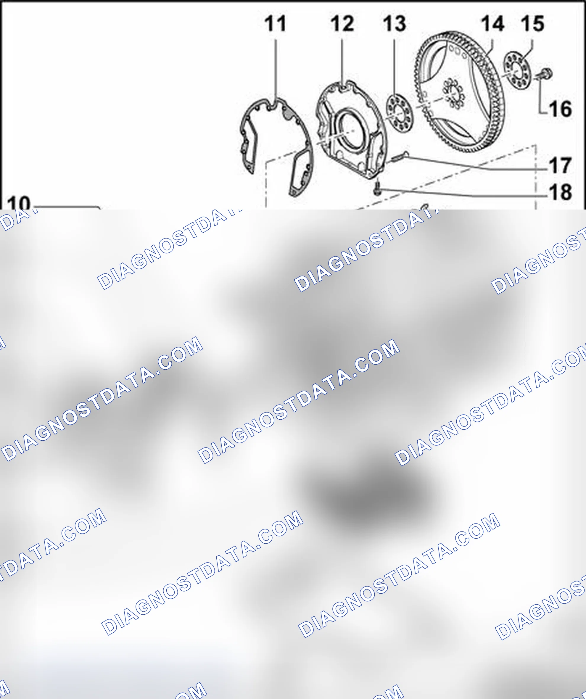 Scheme 140: Sealing flange and drive plate, assembly overview