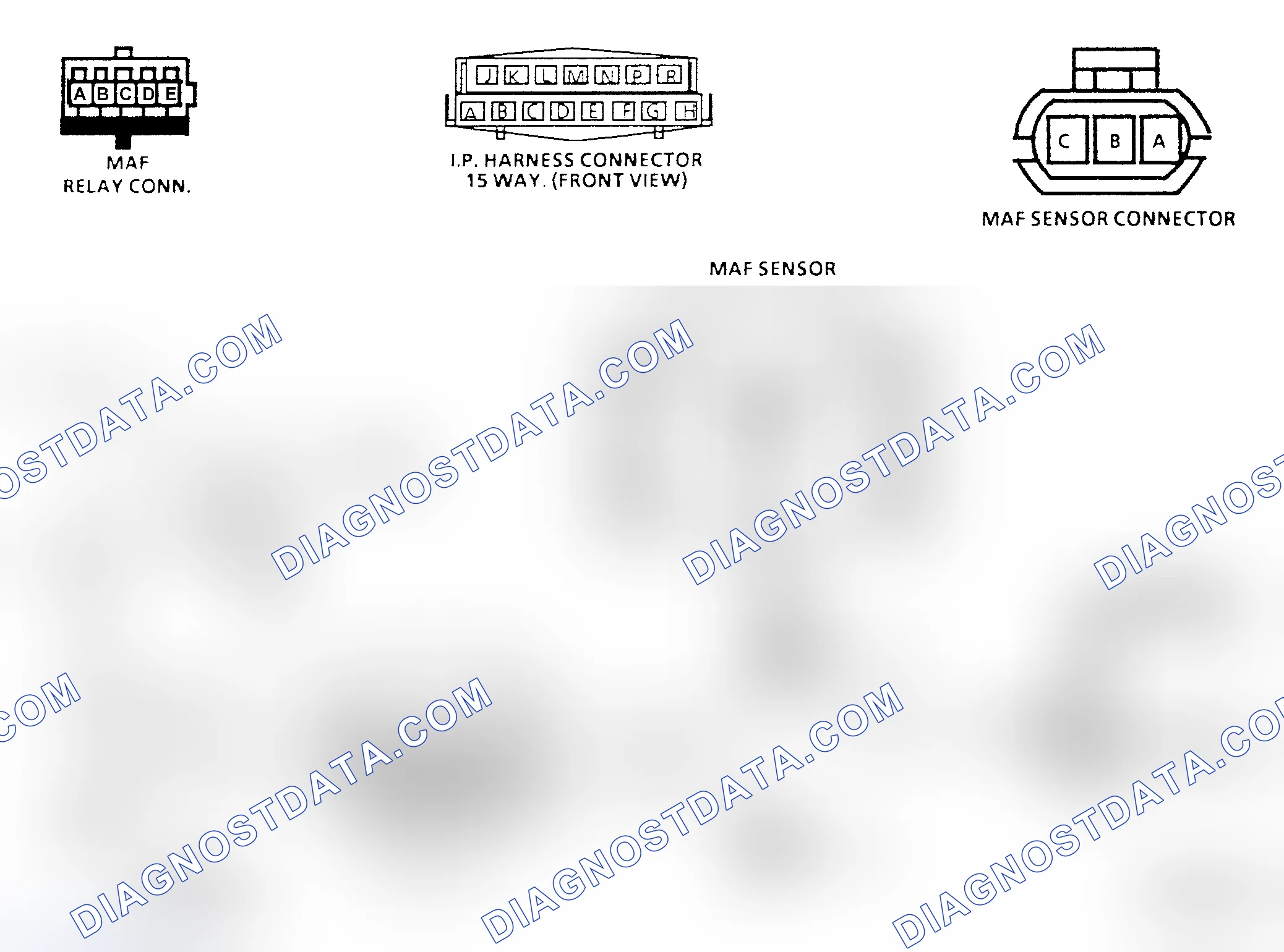 Scheme 628: Code 33, MAF Sensor Signal Voltage High, Schematic
