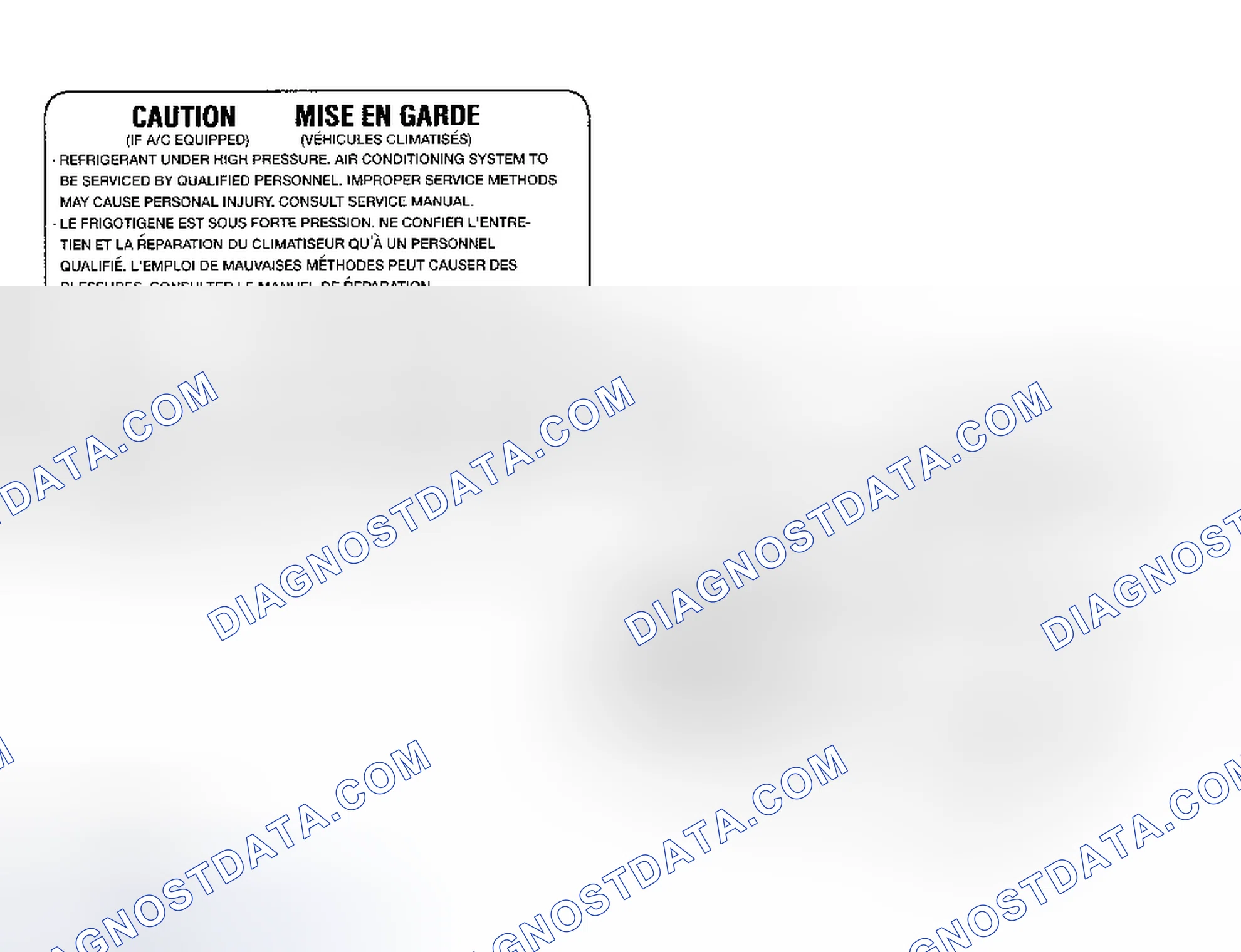 Scheme 18: Underhood A/C Specification Labels
