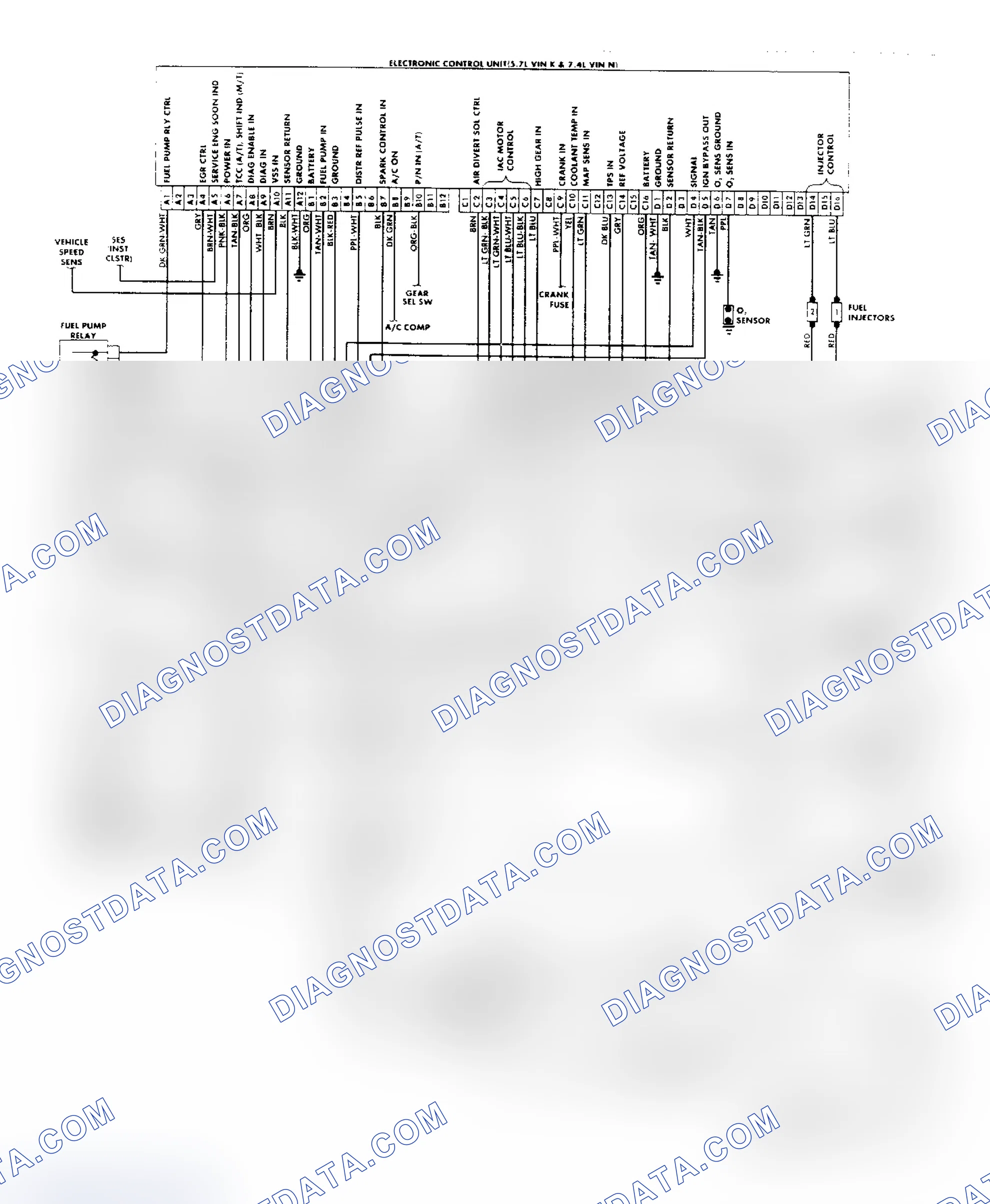 Scheme 183: "R/V" Series (5.7L & 7.4L) Wiring Diagram