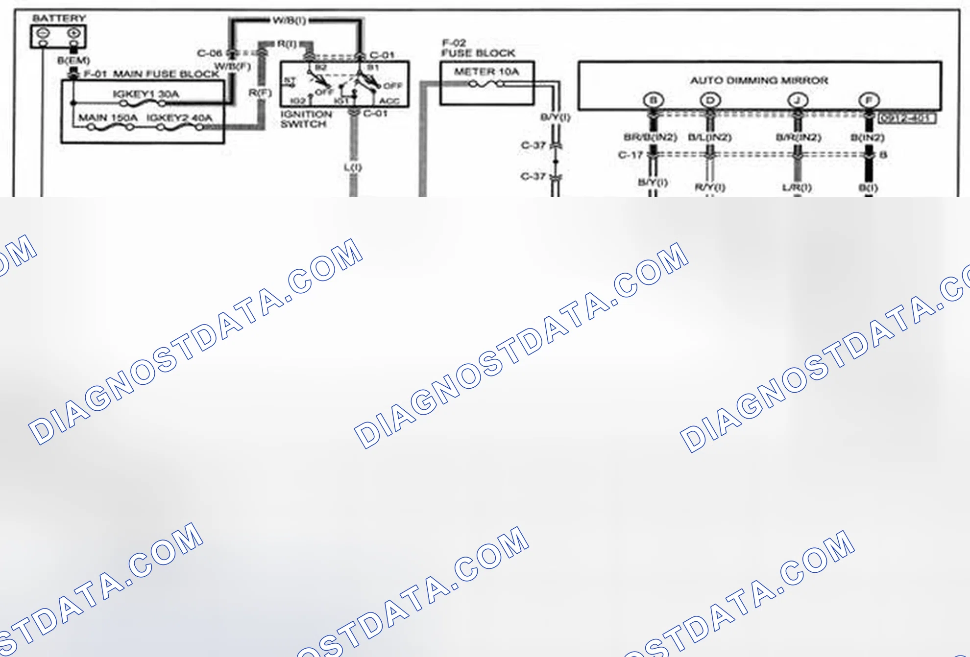Scheme 182: Auto Dimming Mirror Wiring Diagram - 0912-4 (1 Of 2)