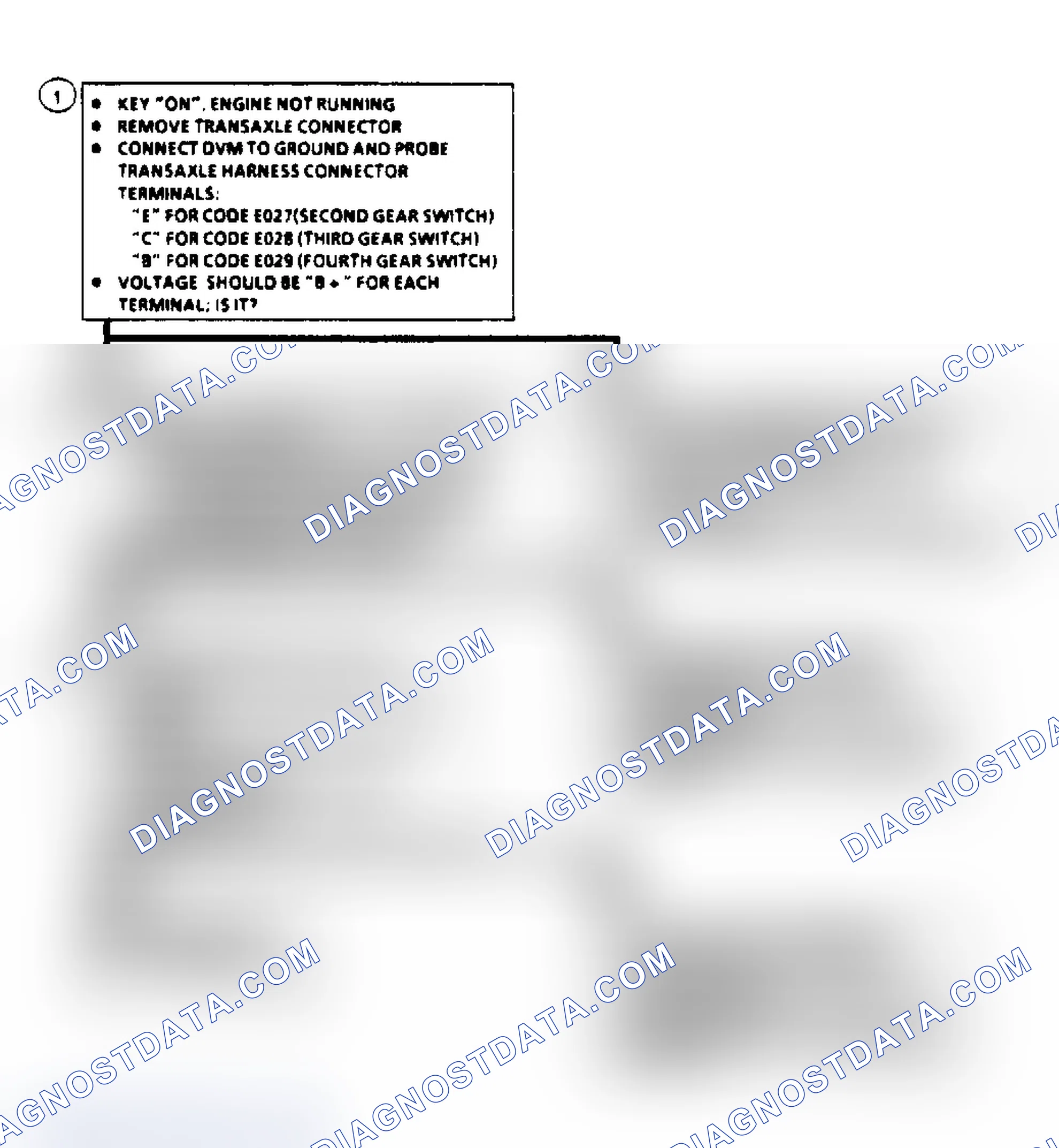 Scheme 625: Code EO27/EO28/EO29, Flow Chart - 2ND/3RD/4TH Gear Switch Diagnosis