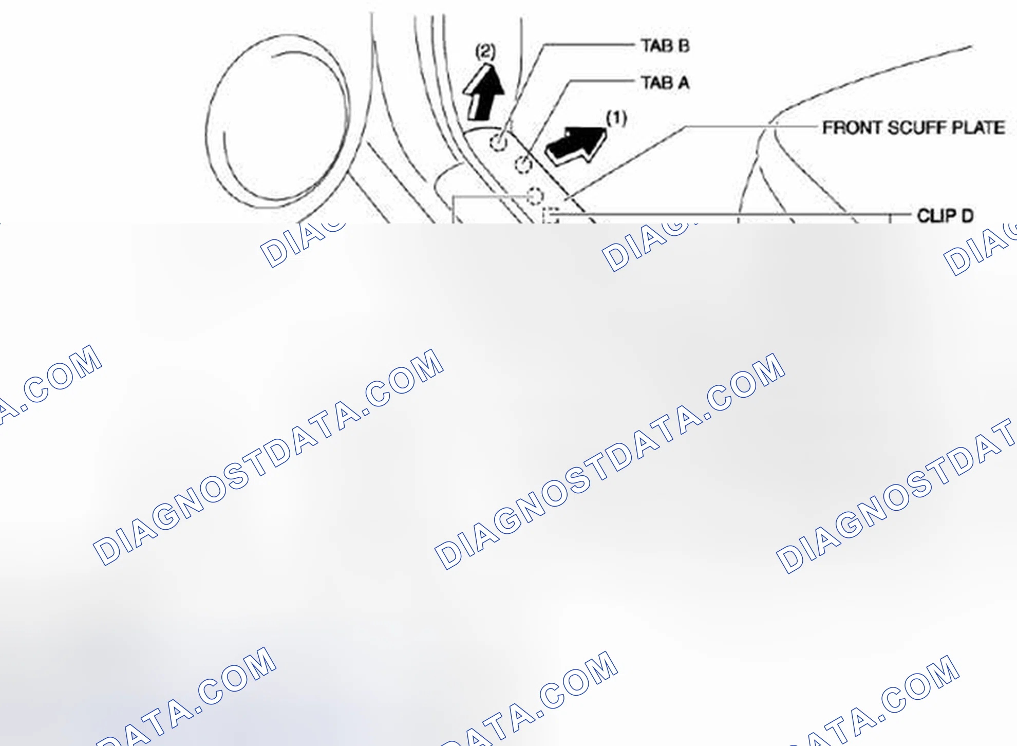 Scheme 50: FRONT SCUFF PLATE REMOVAL/INSTALLATION