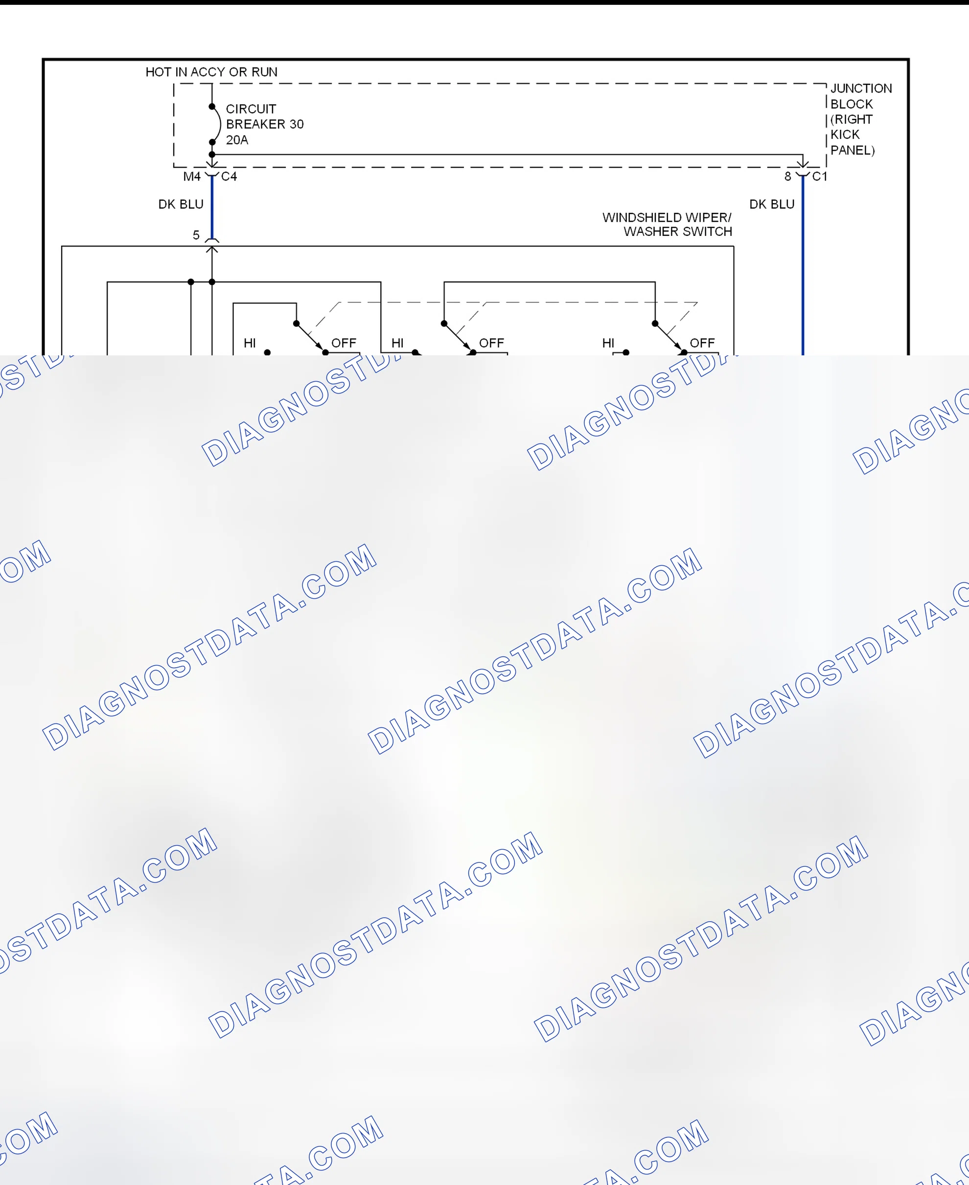 Scheme 1: Front Wiper/Washer System Wiring Diagram (Cherokee)