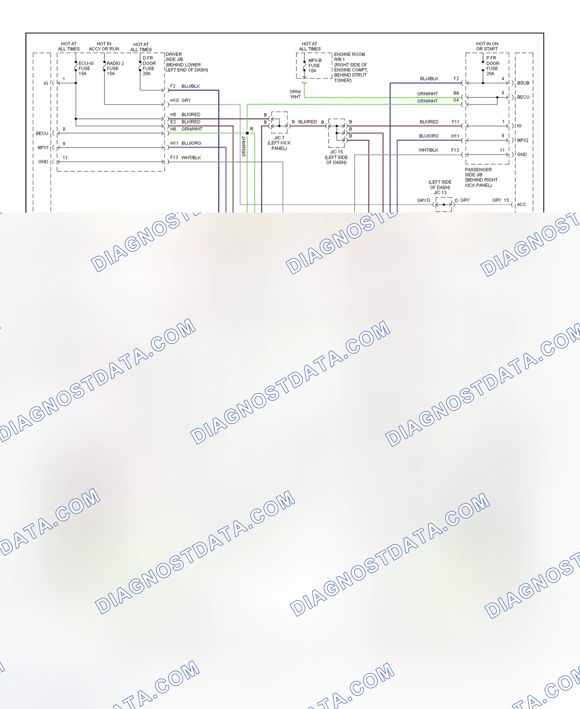 Scheme 3: Memory Mirrors, Seats & Steering Column System Wiring Diagram (GS300 & GS400 - 1 Of 2)