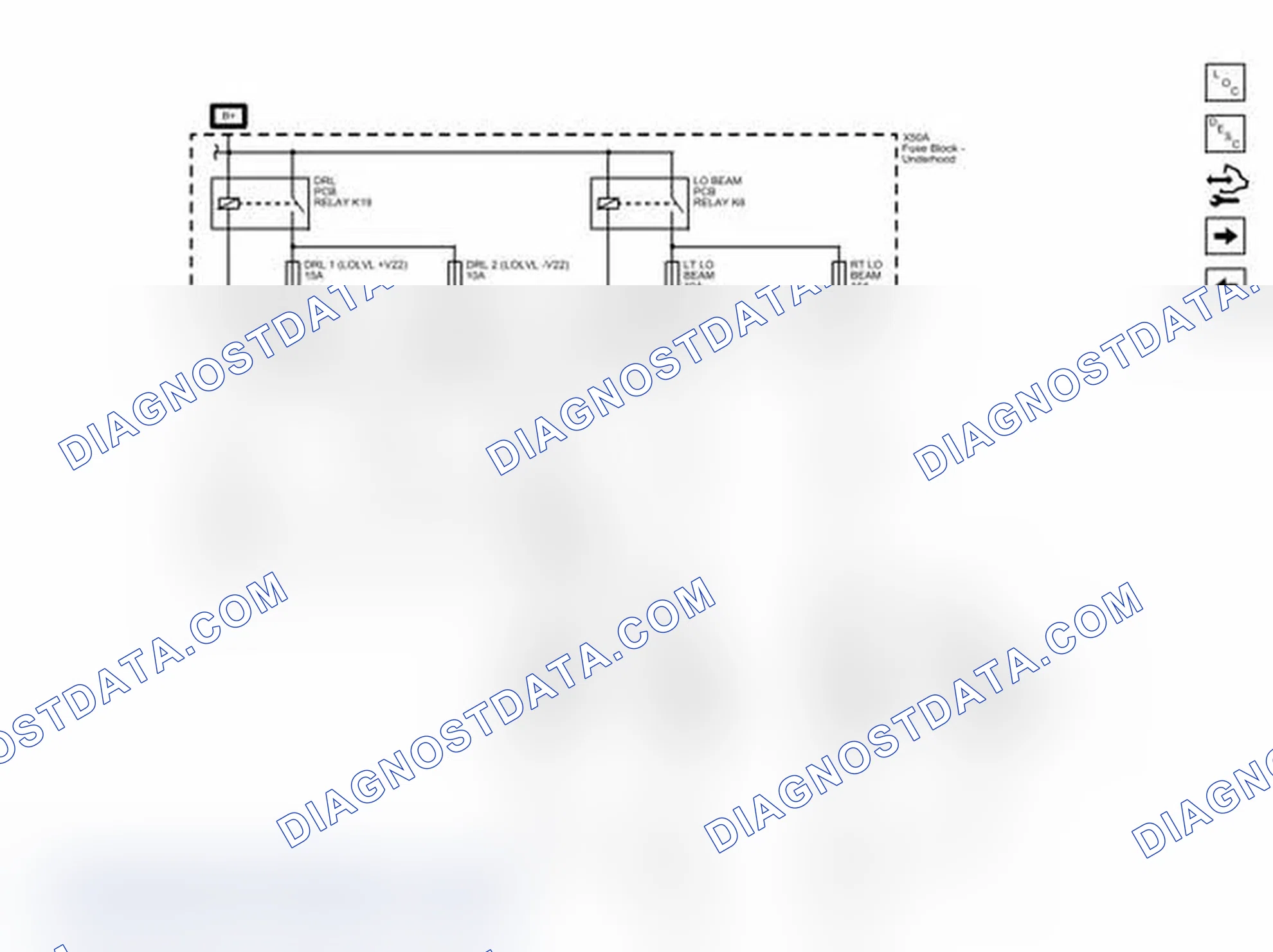 Scheme 2: Low Beam and Daytime Running Lights (DRL) Wiring Schematics