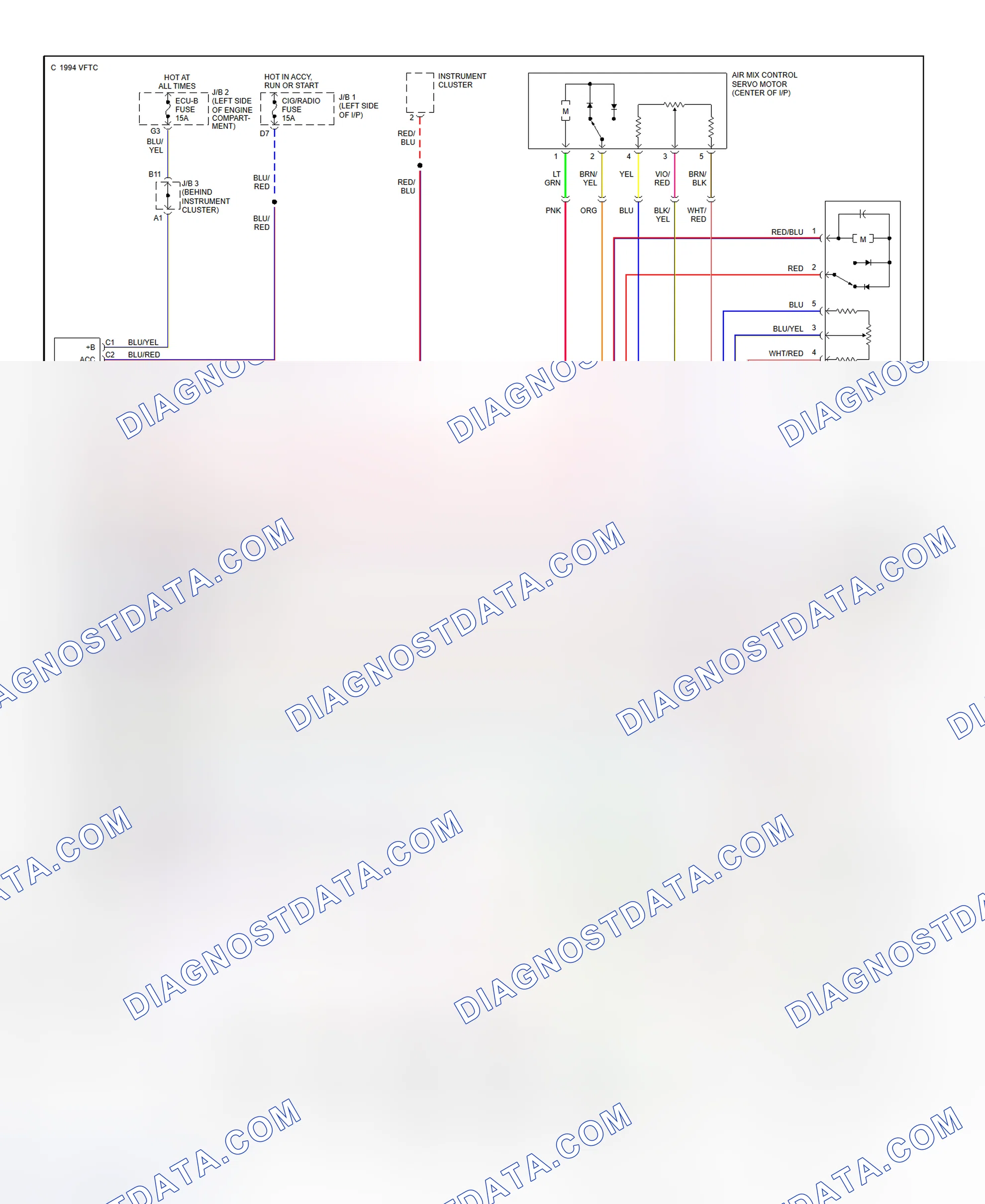 Scheme 1: Automatic A/C-Heater System Wiring Diagram (1 Of 2)