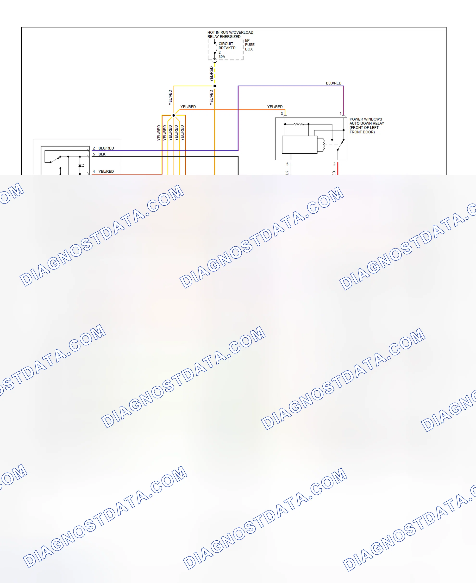 Scheme 3: Power Window System Wiring Diagram (1995-96)