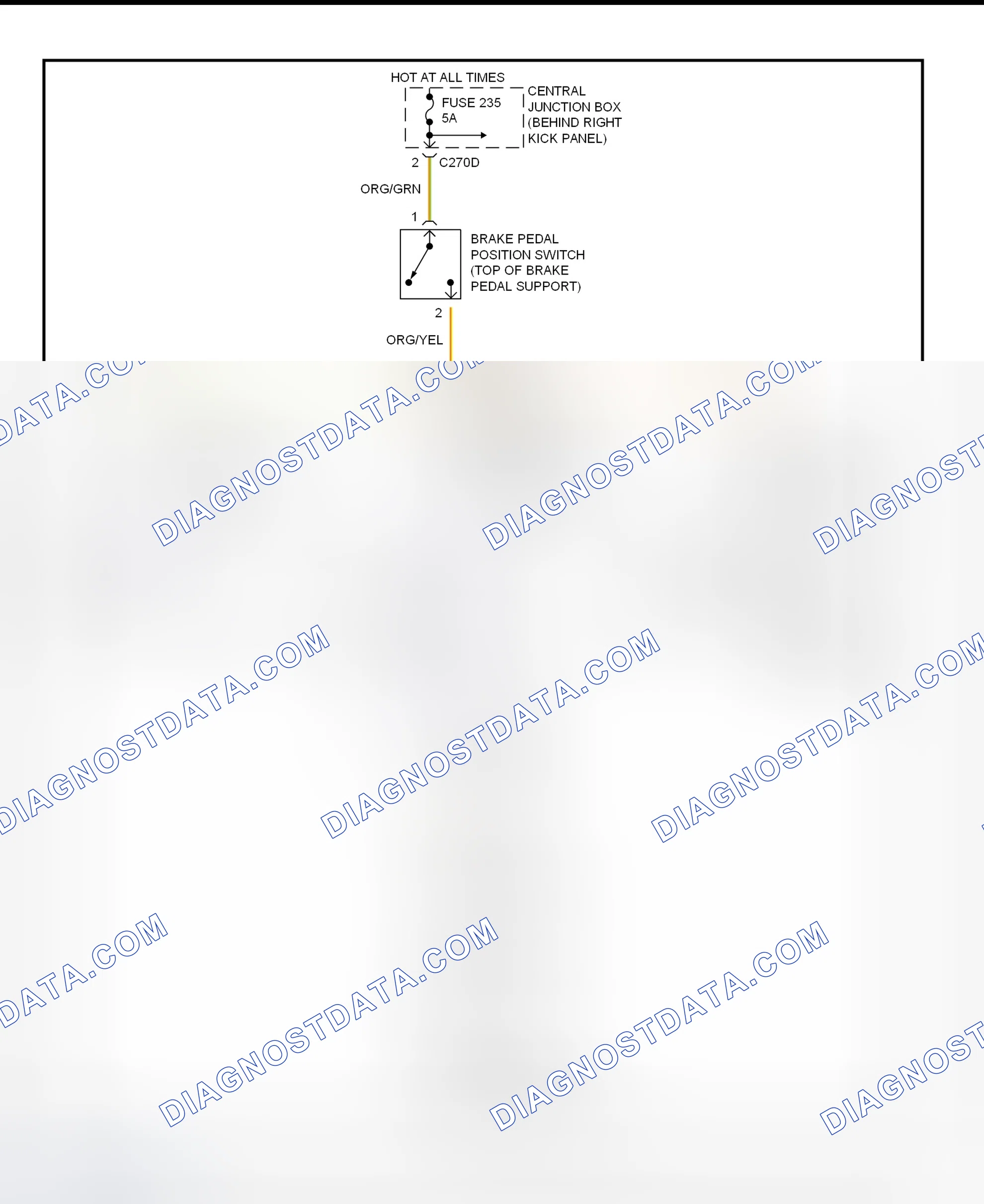 Fig. 204: Shift Interlock System Wiring Diagram (2001 LS - Without Interactive Vehicle Dynamics)