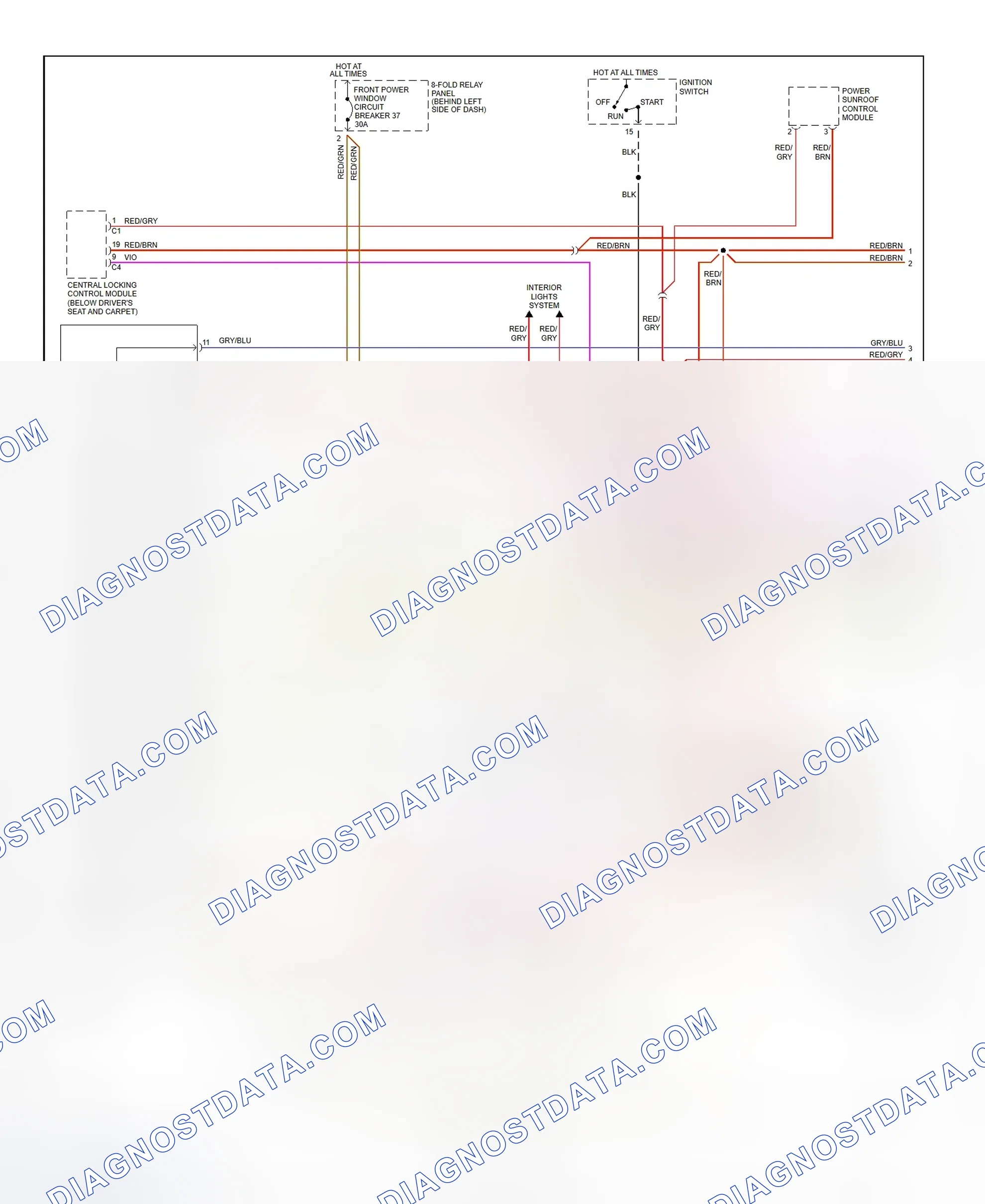 Scheme 10: Power Window System Wiring Diagram (A6 - 1 Of 2)