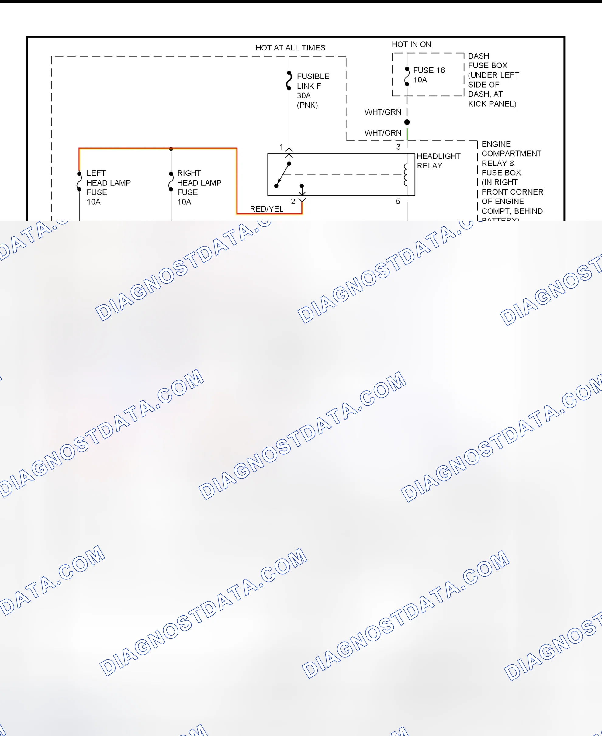 Scheme 2: Headlight System Wiring Diagram (Elantra)