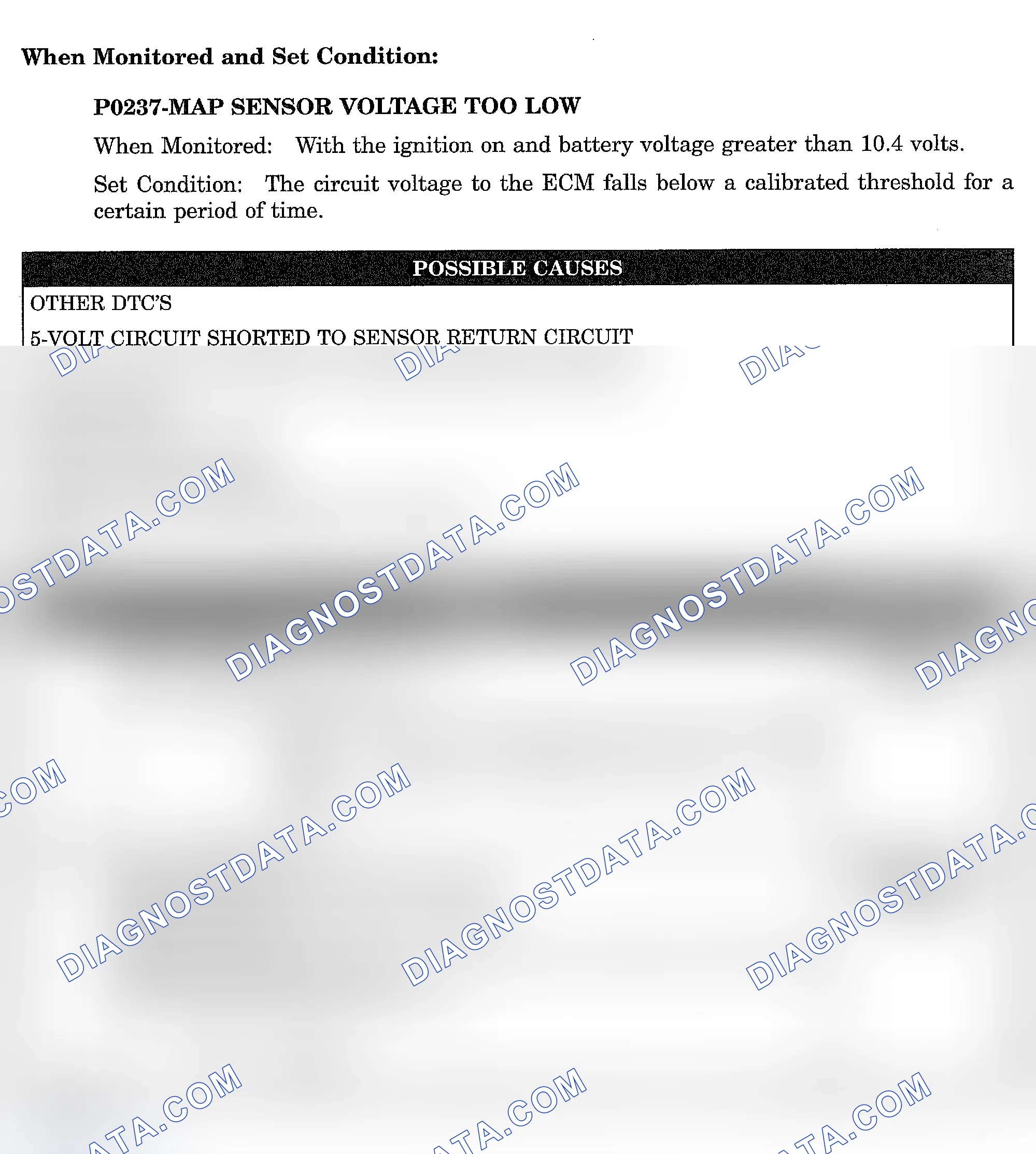 Scheme 861: DTC P0237: MAP SENSOR VOLTAGE TOO LOW