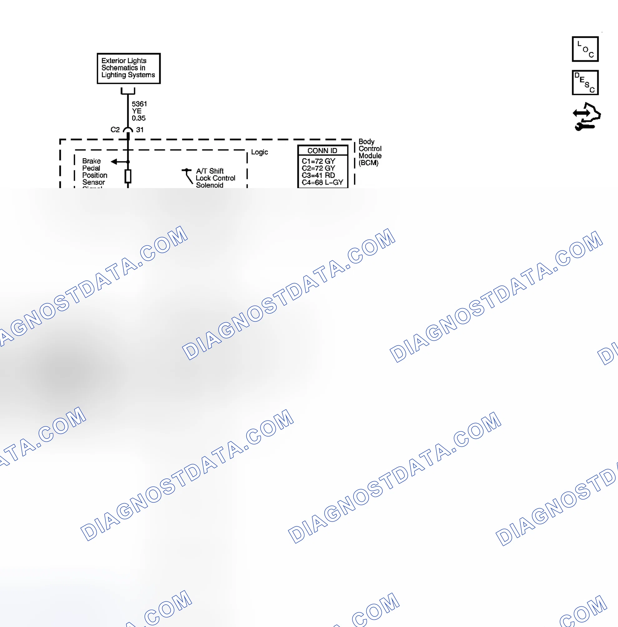 Scheme 135: Automatic Transmission Shift Lock Control Schematics
