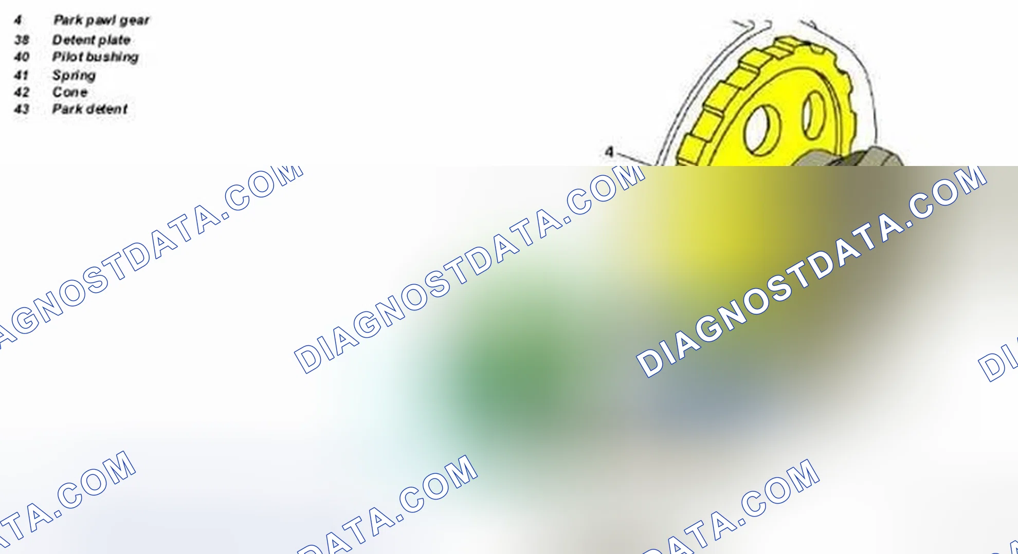 Scheme 419: Identifying Park Pawl Gear And Detent Plate - Transmission 722.9