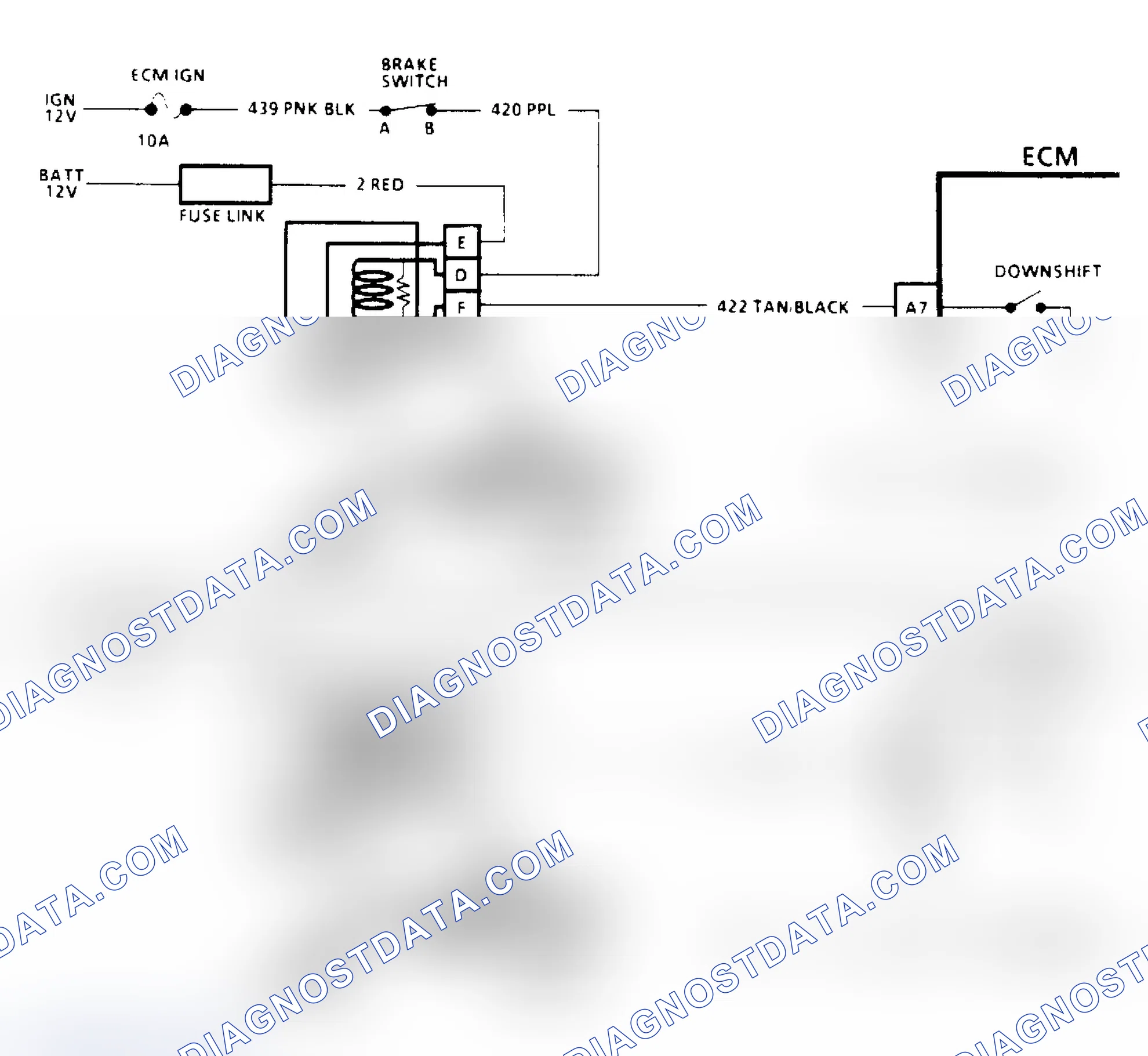 Scheme 134: THM 400 Downshift Control Electrical Diagnosis Schematic