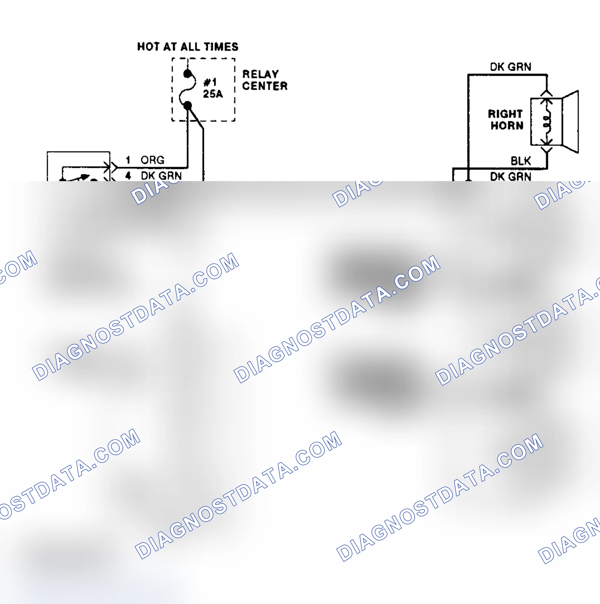 Scheme 19: Horn Circuit Wiring Diagram (DeVille W/O Trunk Pull-Down & Anti-Theft)